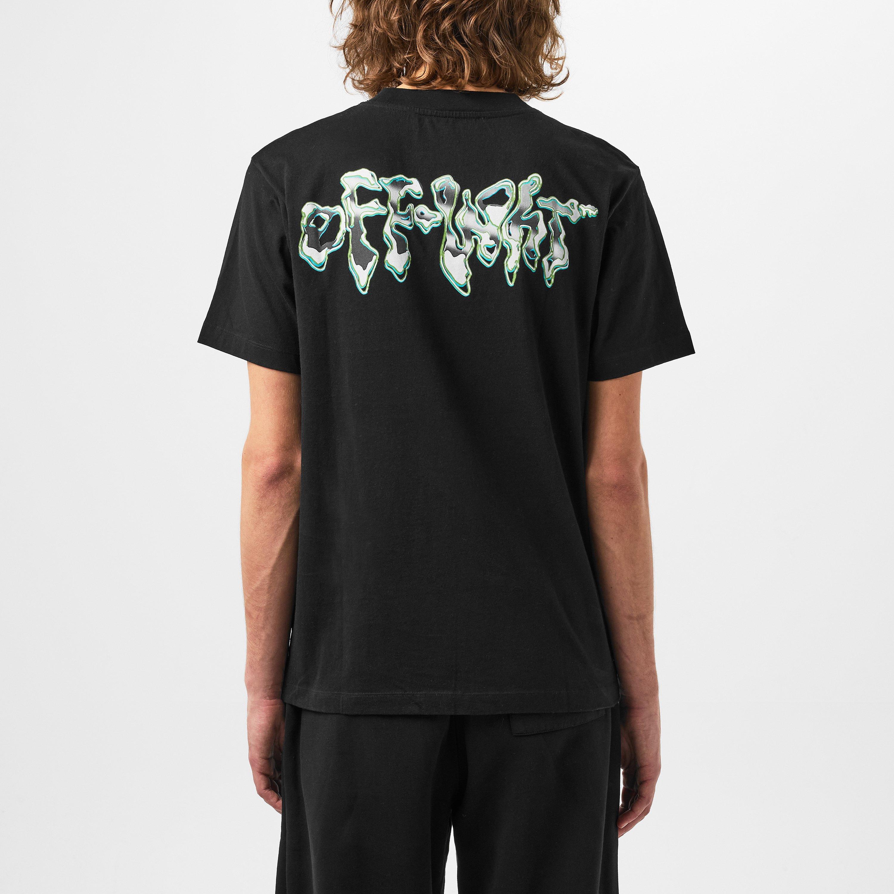 Schwarz/Weiß - Off White - Men's Liquid T-Shirt with Printed Logo Motif - 3