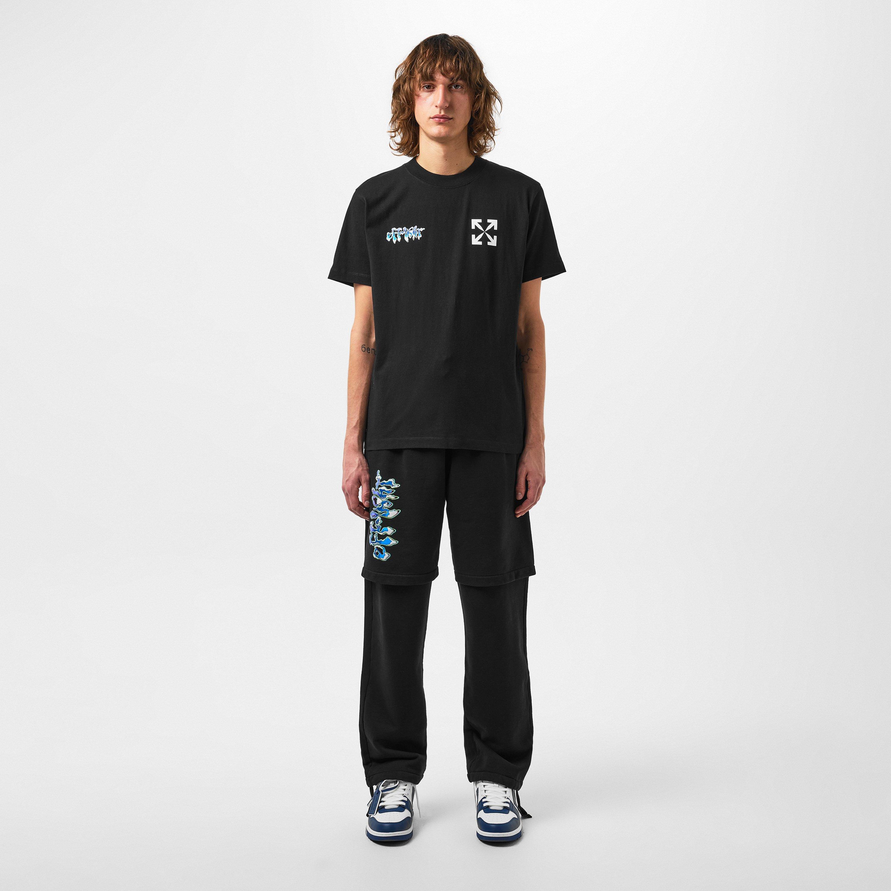Schwarz/Weiß - Off White - Men's Liquid T-Shirt with Printed Logo Motif - 4