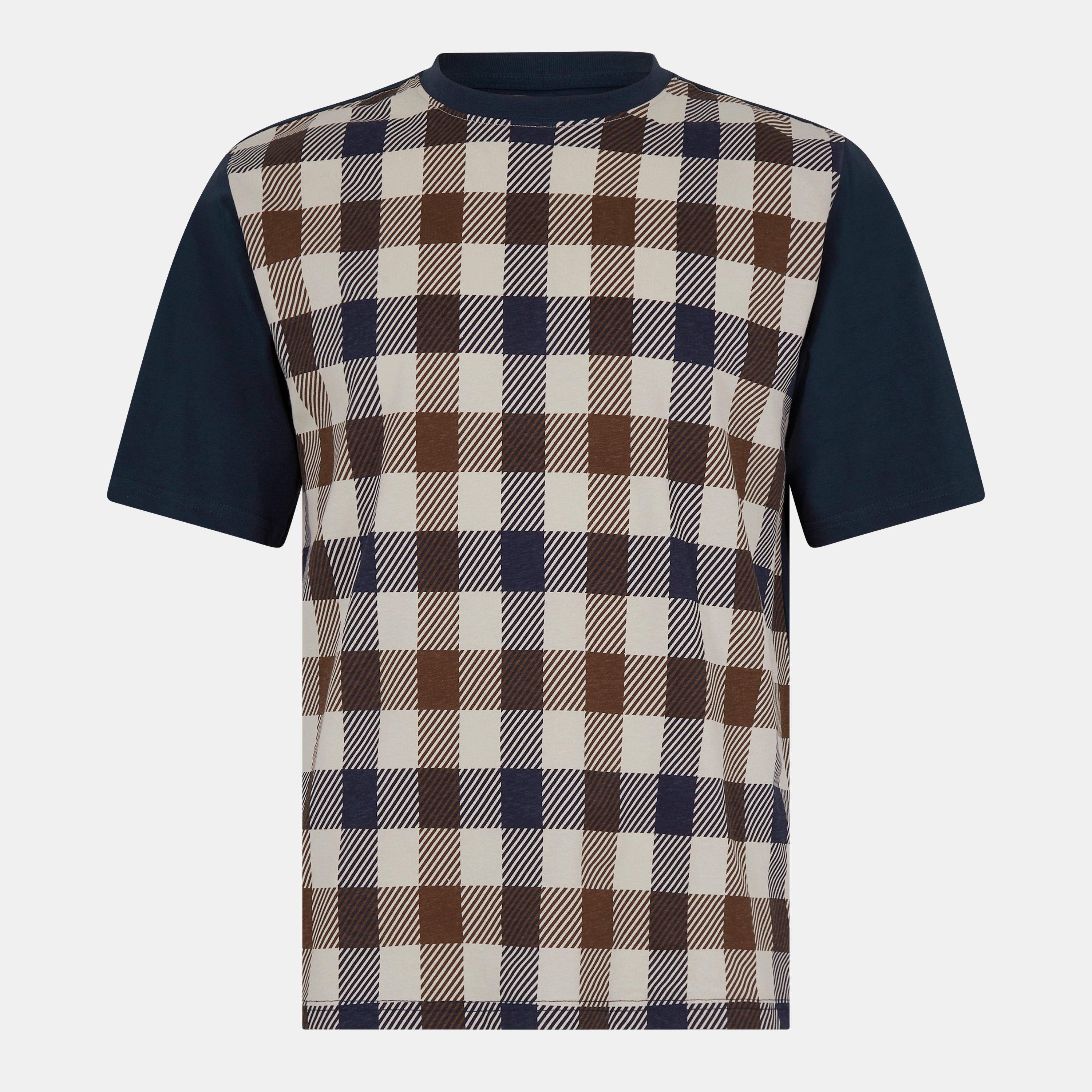 Navy - Aquascutum - Big Check T-Shirt - 1