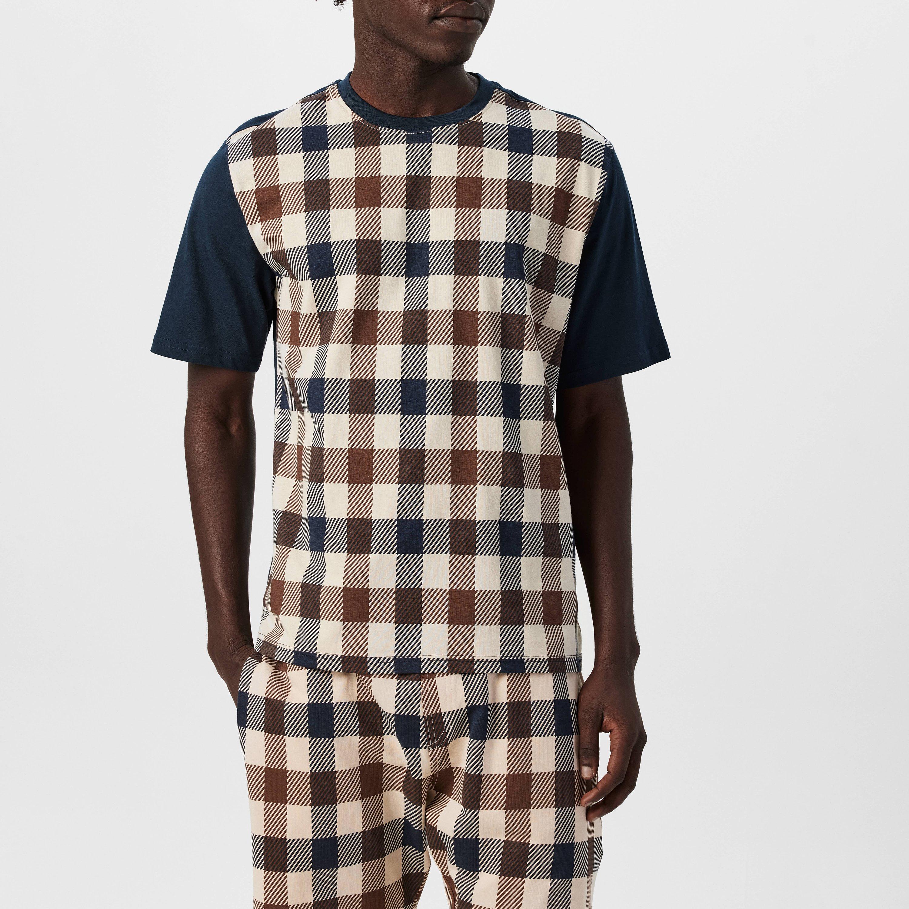 Navy - Aquascutum - Big Check T-Shirt - 3