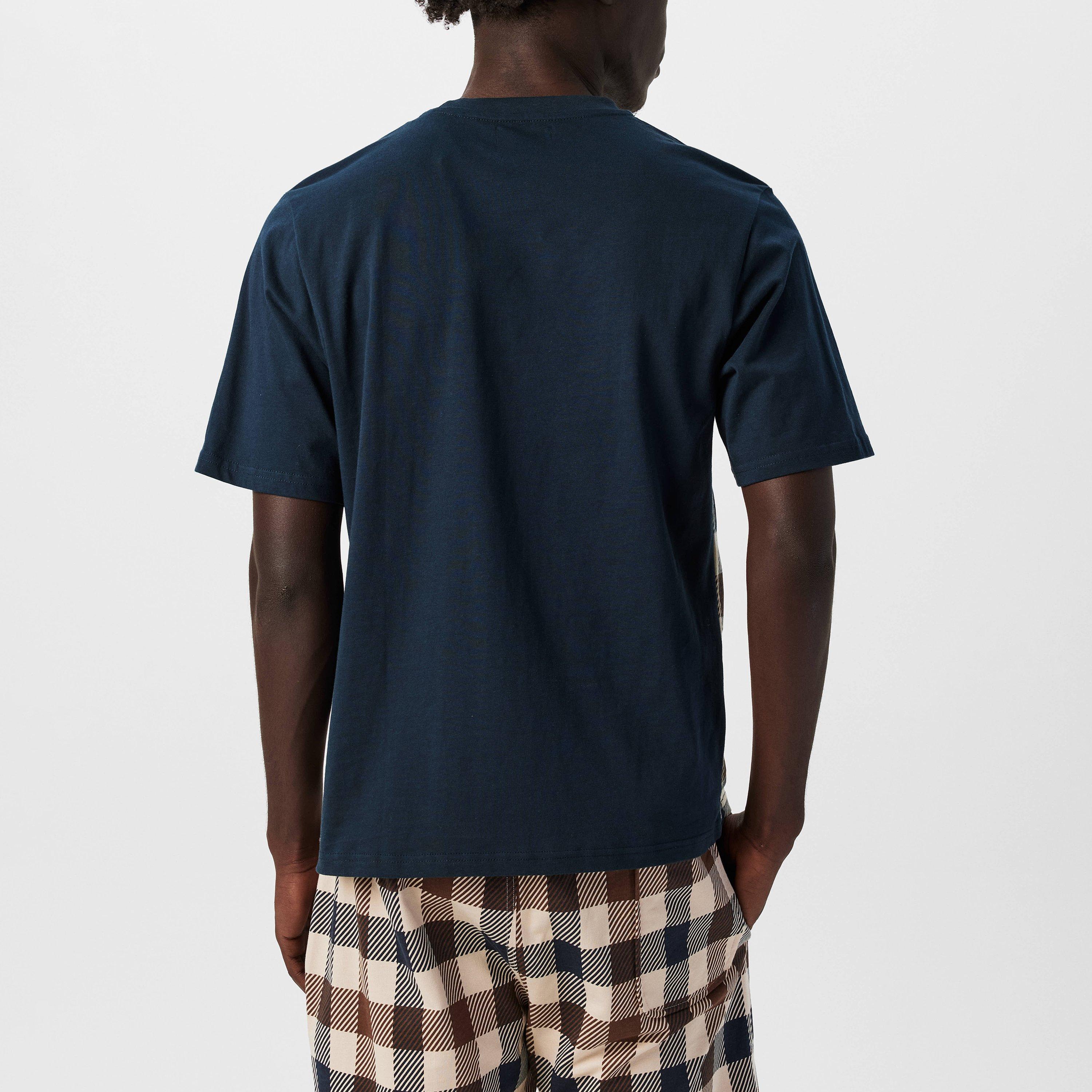 Navy - Aquascutum - Big Check T-Shirt - 4