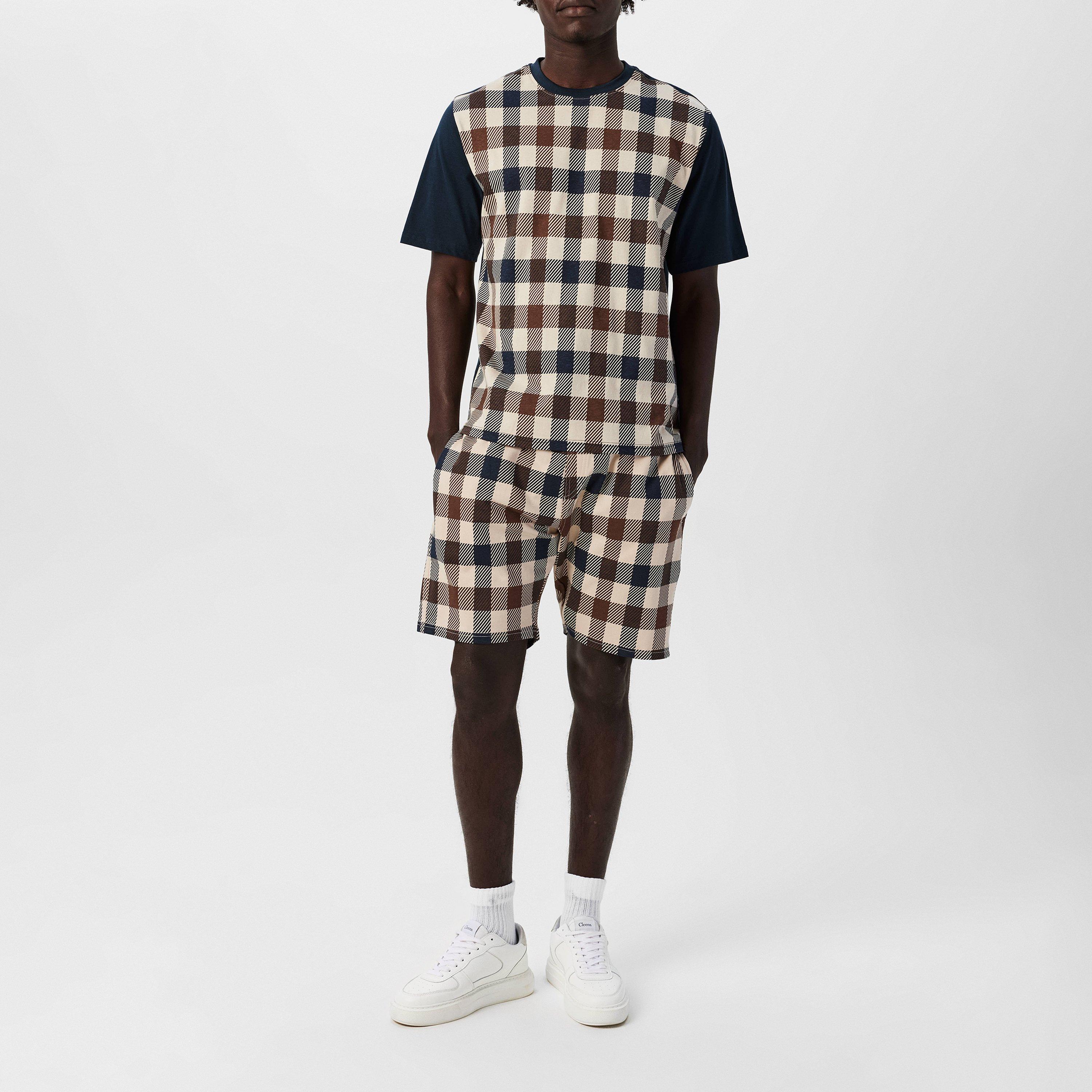 Navy - Aquascutum - Big Check T-Shirt - 6