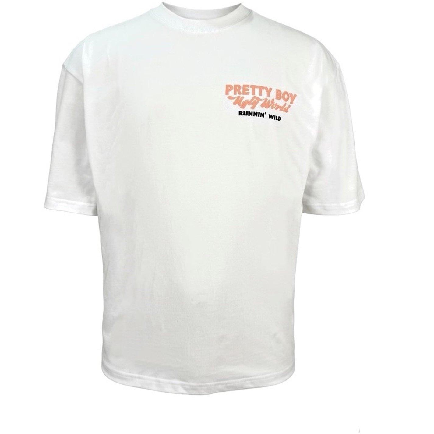 White - Pretty Boy Ugly World - The Pretty Boy Ugly World Cotton Short Sleeve Crew Neck Oversized Fit T-Shirt Mens - 1