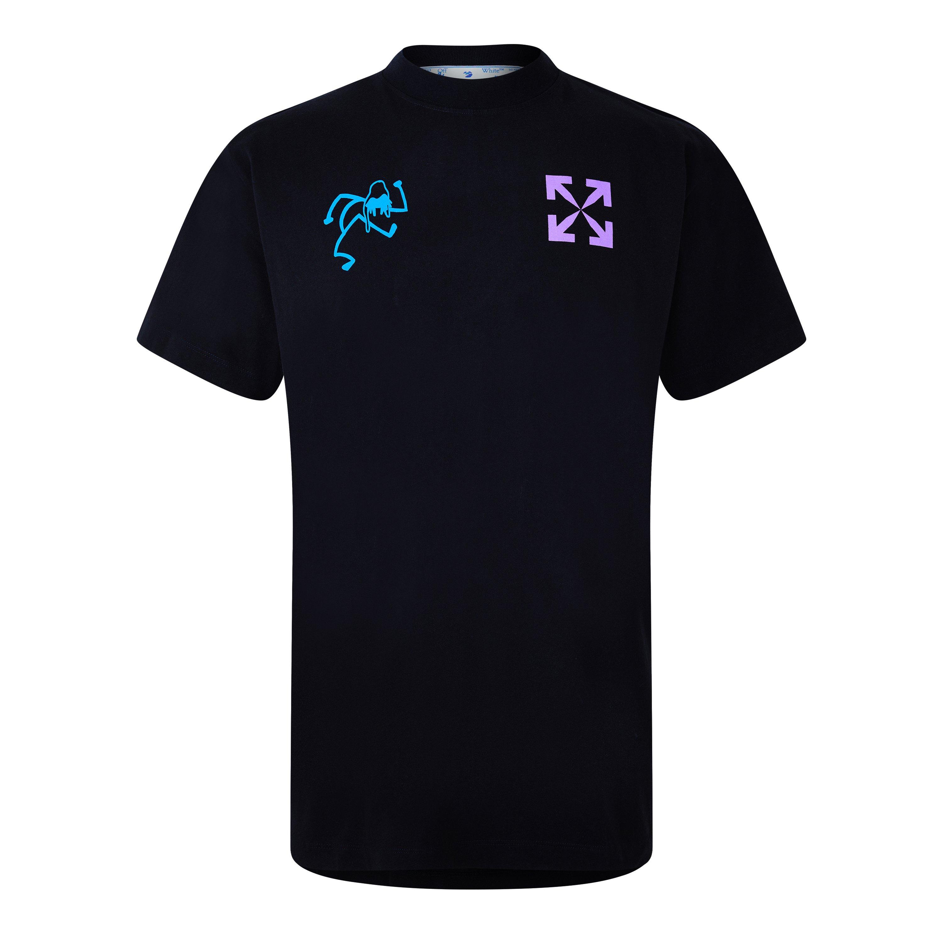 【関税&送料込】Off-White T-Shirt With Arrow Embroidery Off-White Tattoo Arrow-embroidery Cotton T-shirt | Black