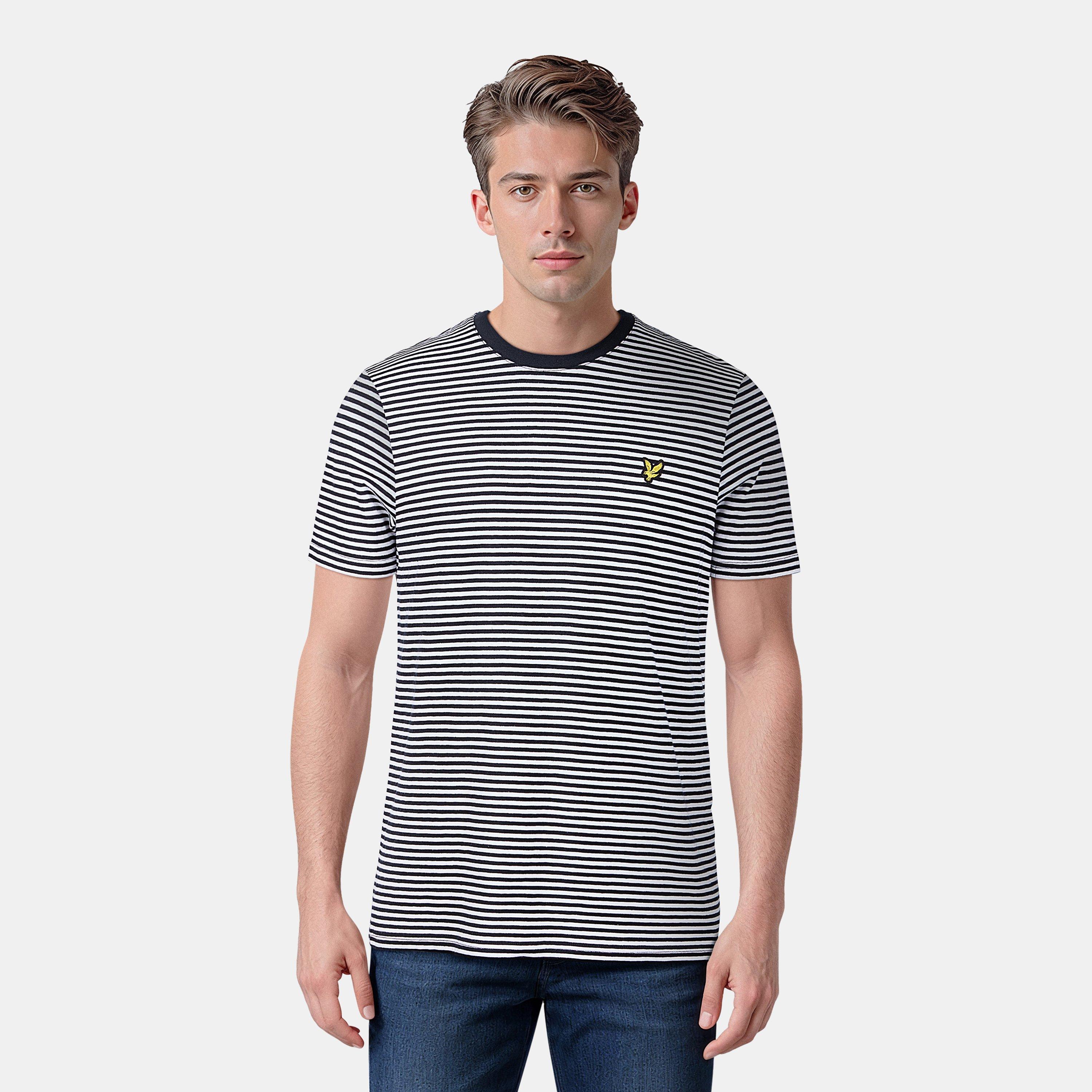 Dk Navy/ Weiß - Lyle and Scott - Men's Stripe Regular Fit T-Shirt - 3