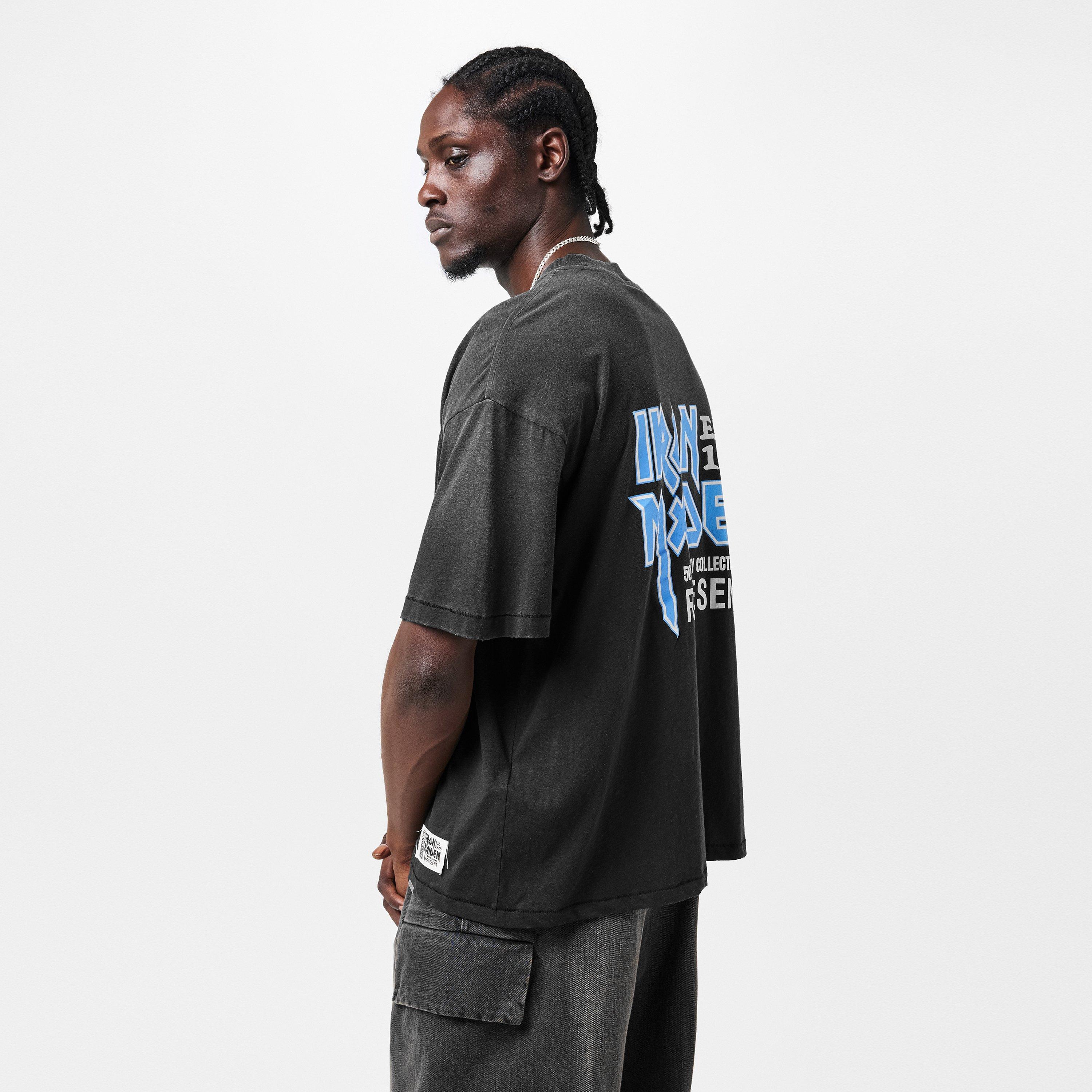 Stained Black - Represent - Men's x Iron Maiden Anniversary T-Shirt, Bold Branding - 4