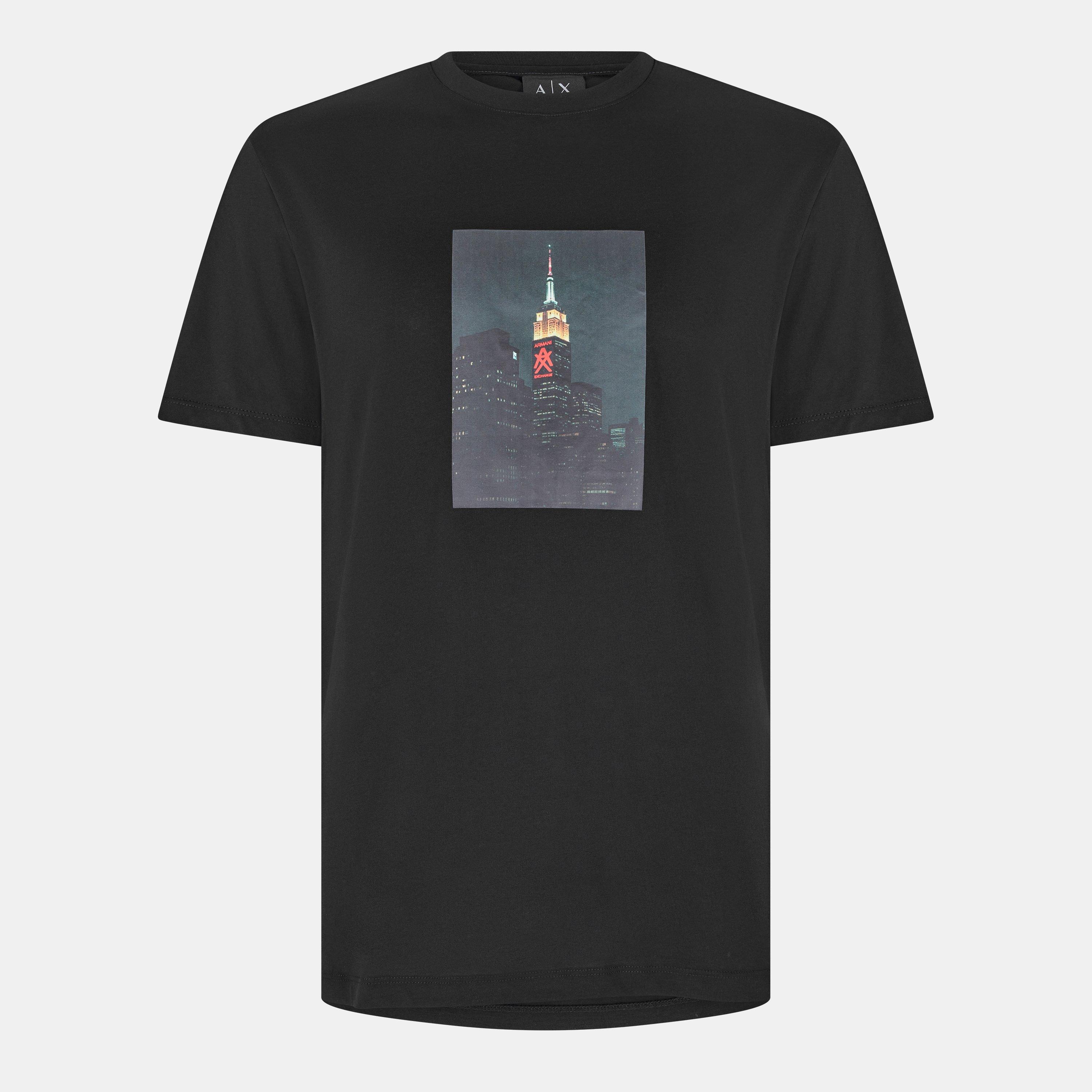 Armani Exchange Men's Ax Skyline T-Shirt - Black Uc001 - M
