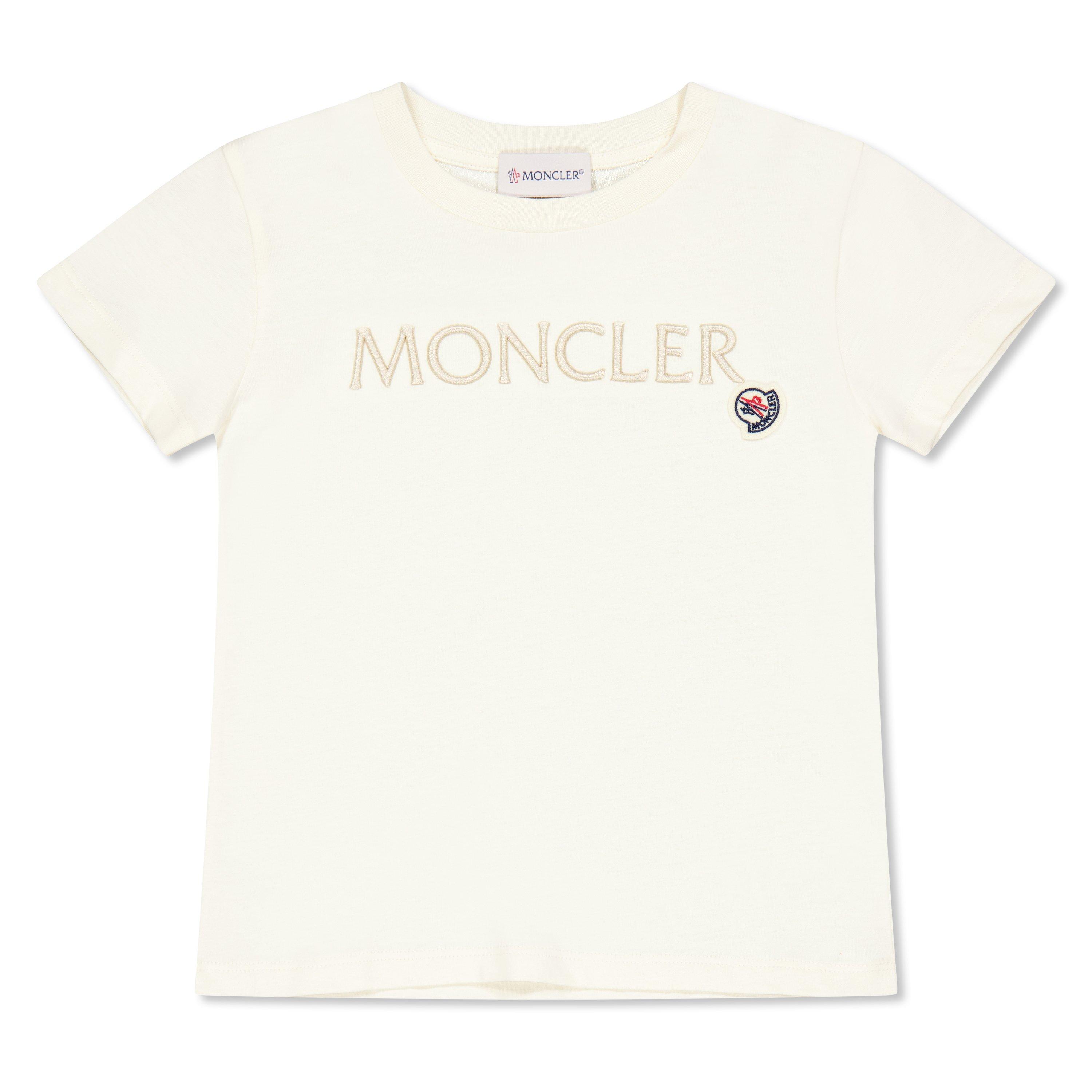 Moncler Logo T-Shirt Juniors - Cream 050 - Size 6Y
