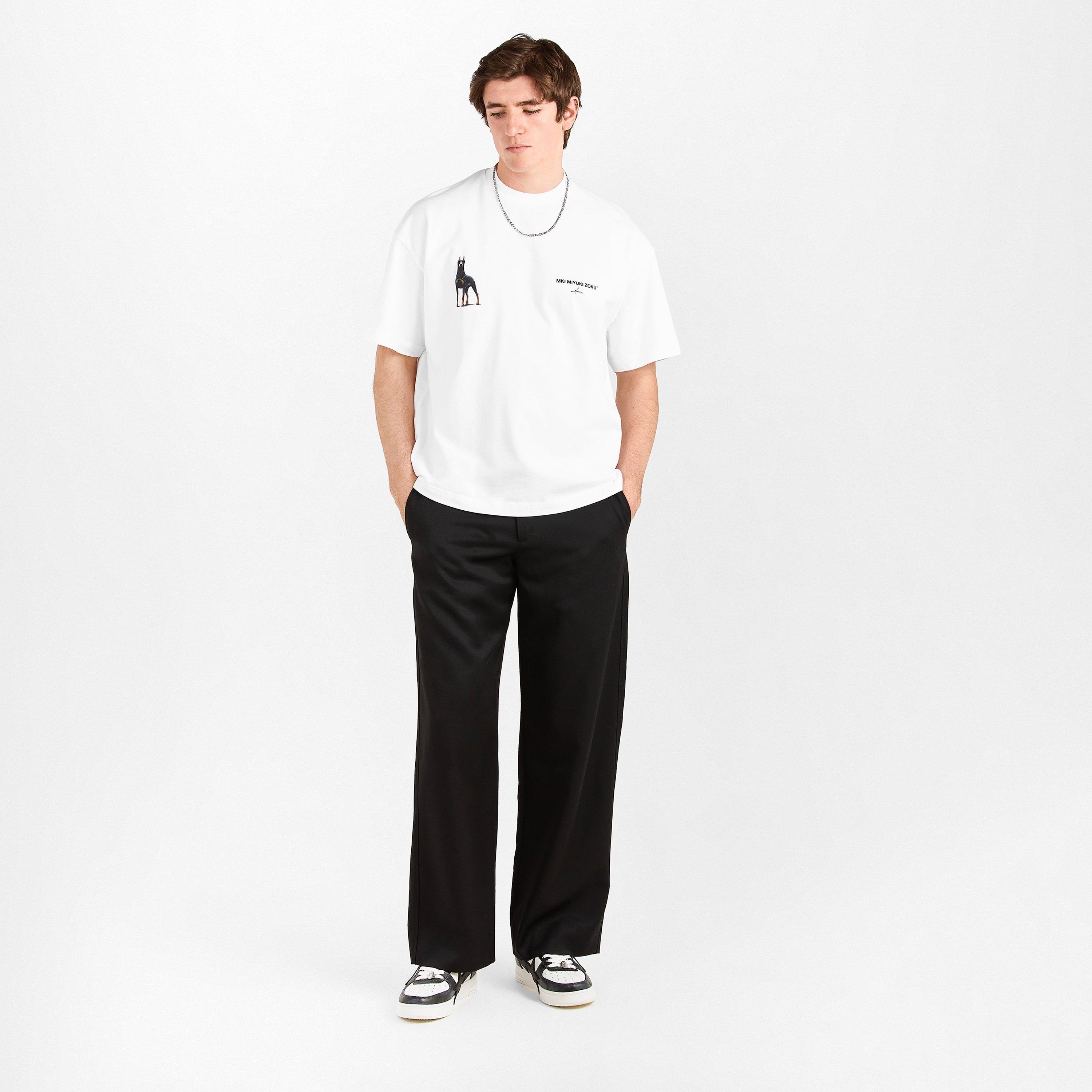 White - MKI MIYUKI ZOKU - Men's Rubi Dobie Oversized Fit Oversized T-Shirt - 6