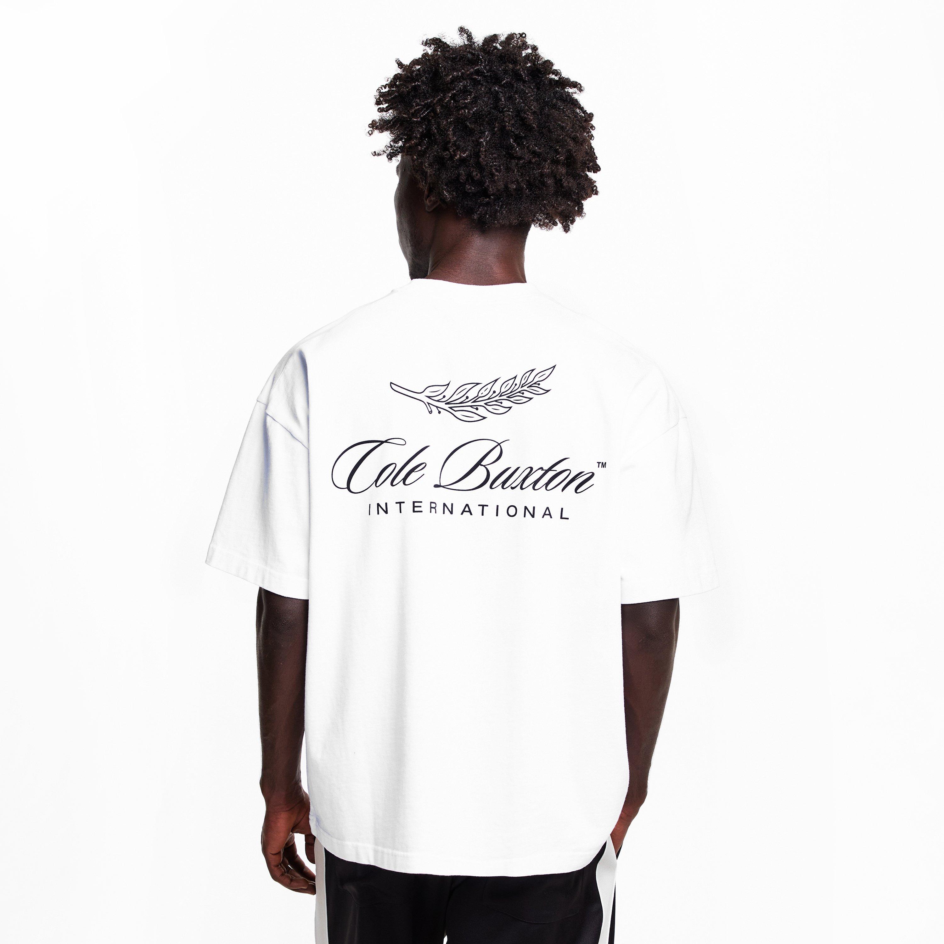 White - Cole Buxton - Men's Inter Logo Oversized T-Shirt - 4