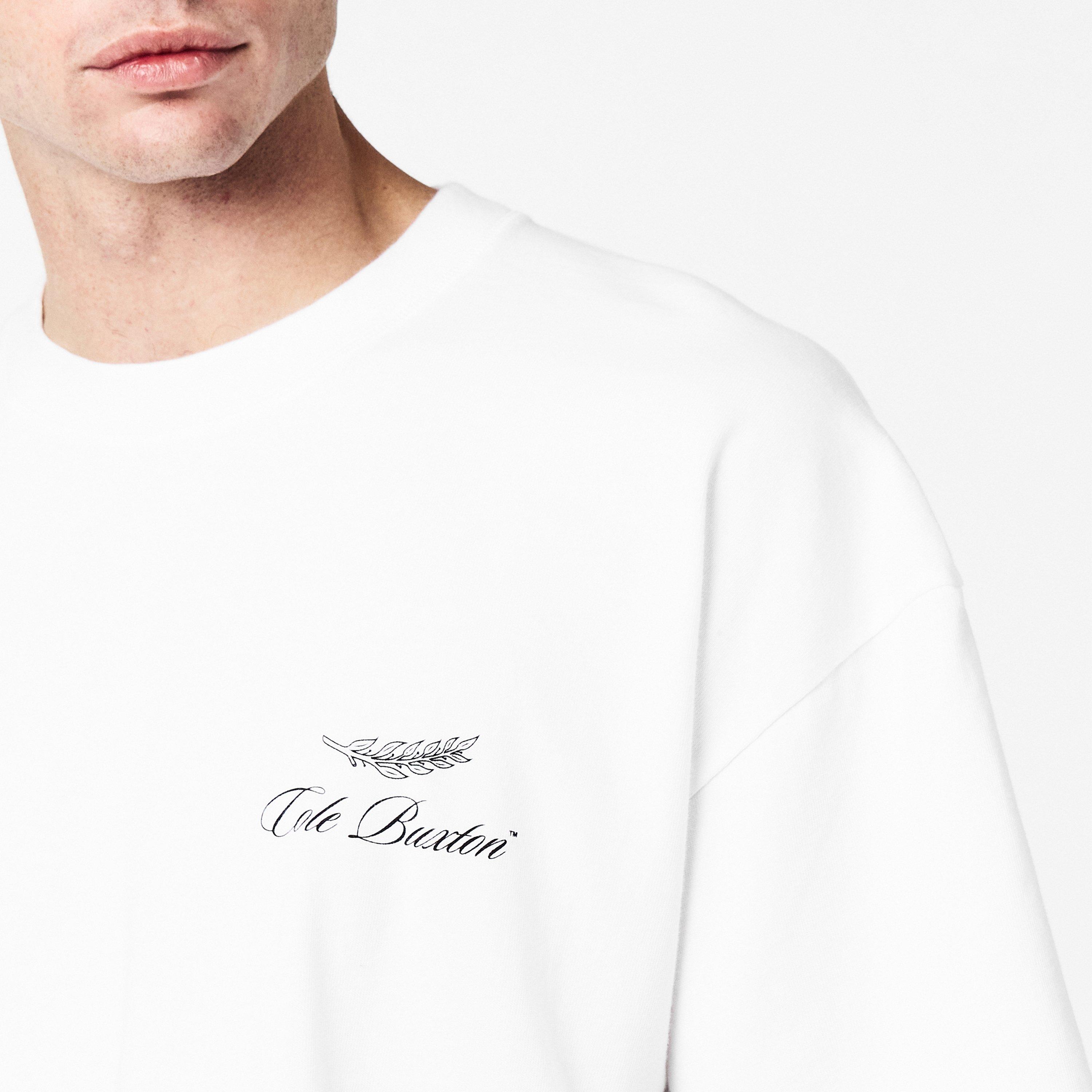 White - Cole Buxton - Men's Inter Logo Oversized T-Shirt - 5