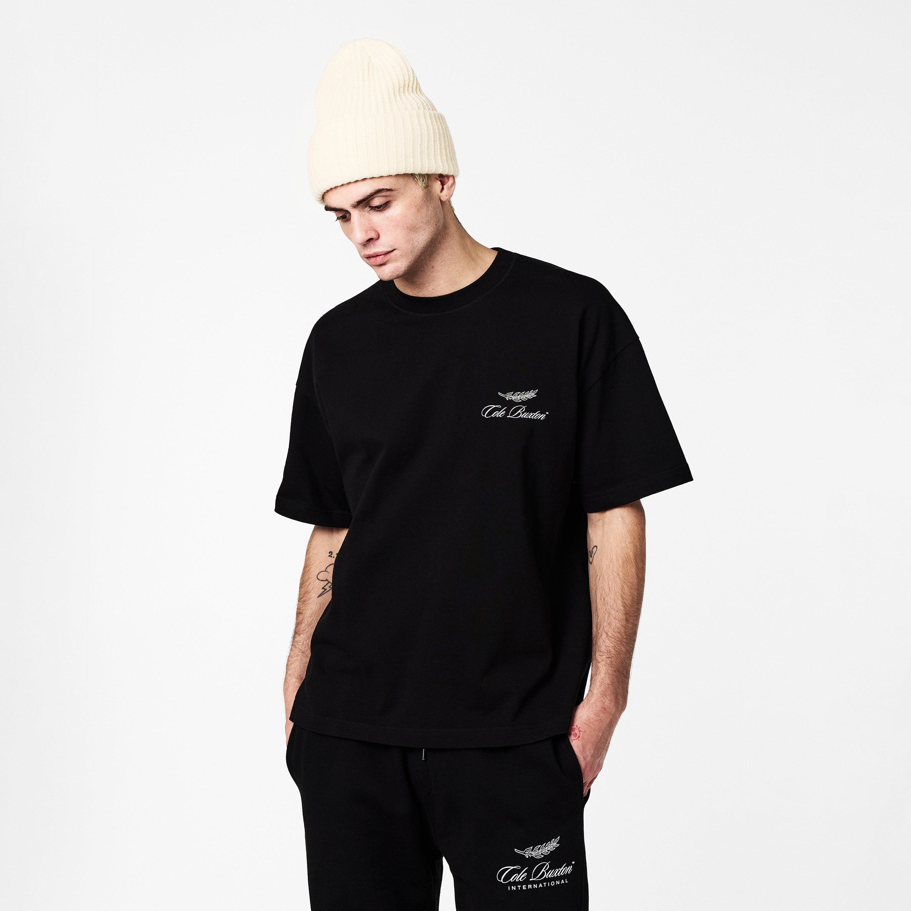 Black - Cole Buxton - Men's Inter Logo Oversized T-Shirt - 3