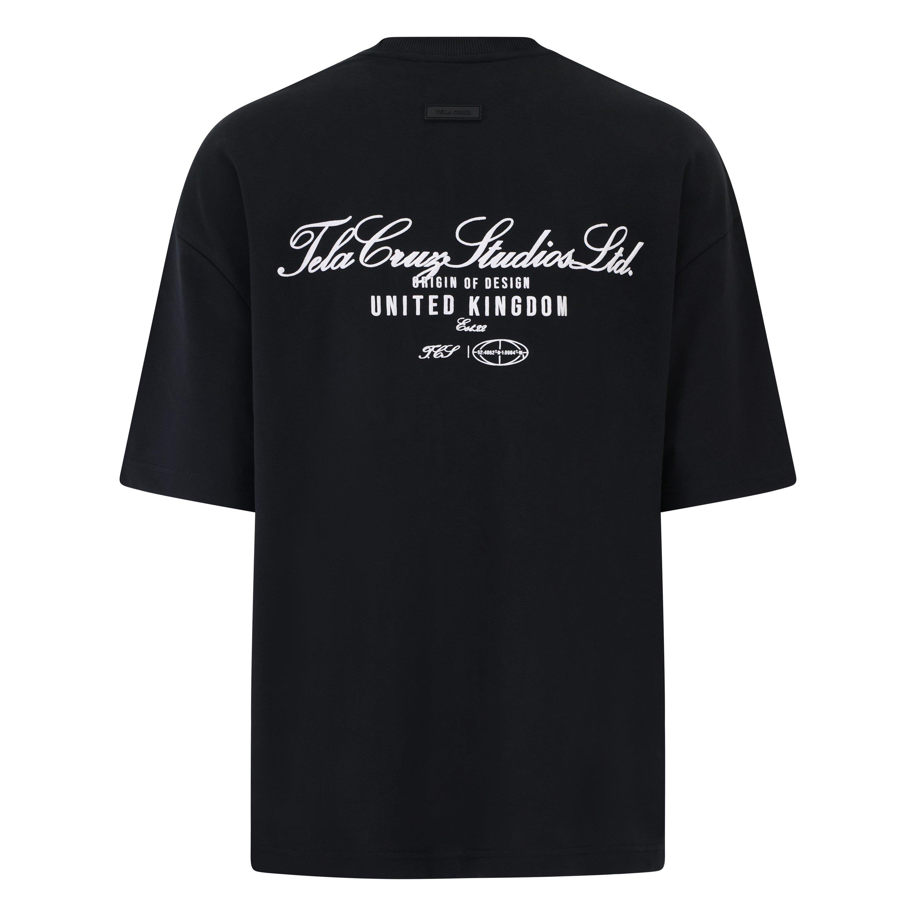 Black - Tela Cruz - Men's Studio Tee Oversized T-Shirt - 5