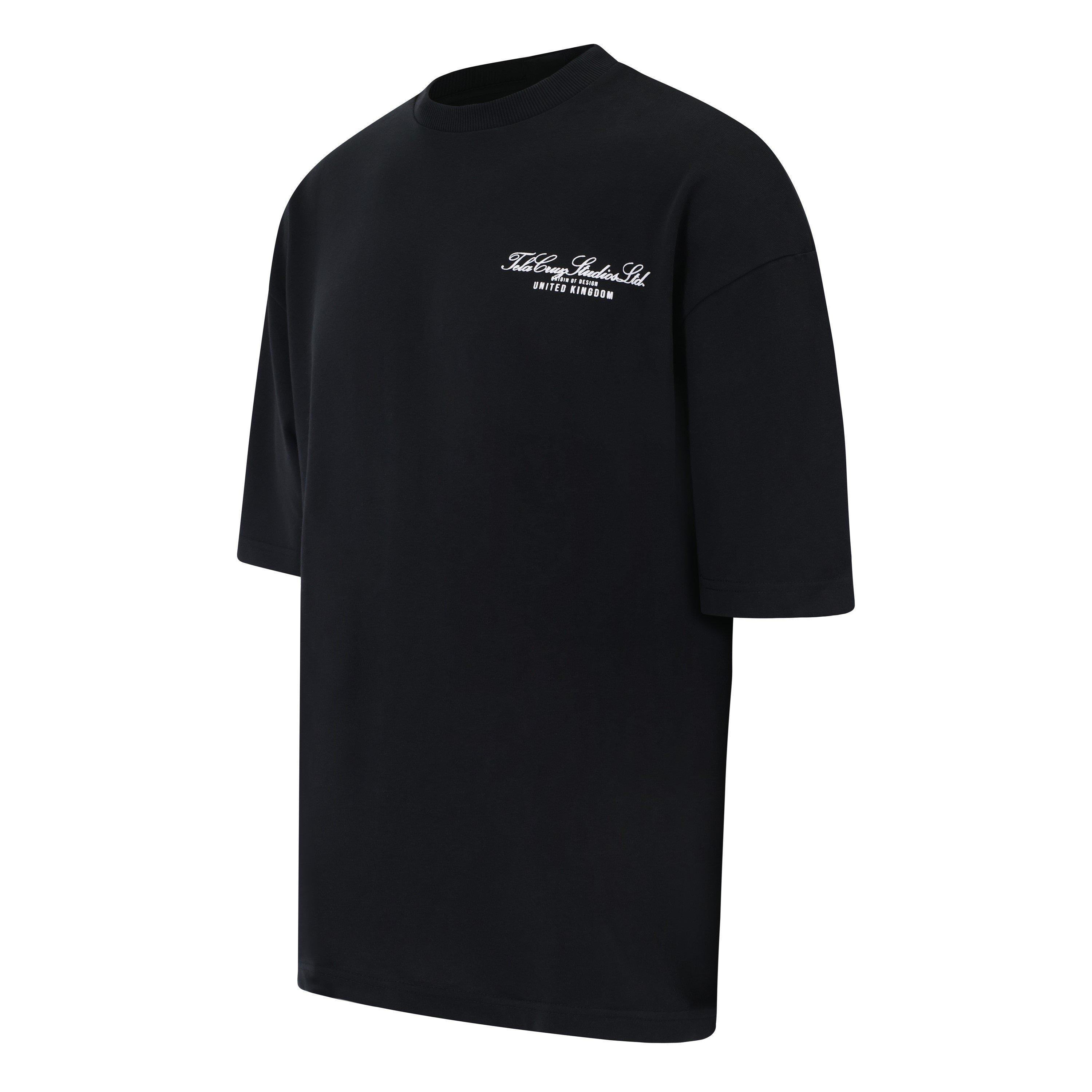 Black - Tela Cruz - Men's Studio Tee Oversized T-Shirt - 6