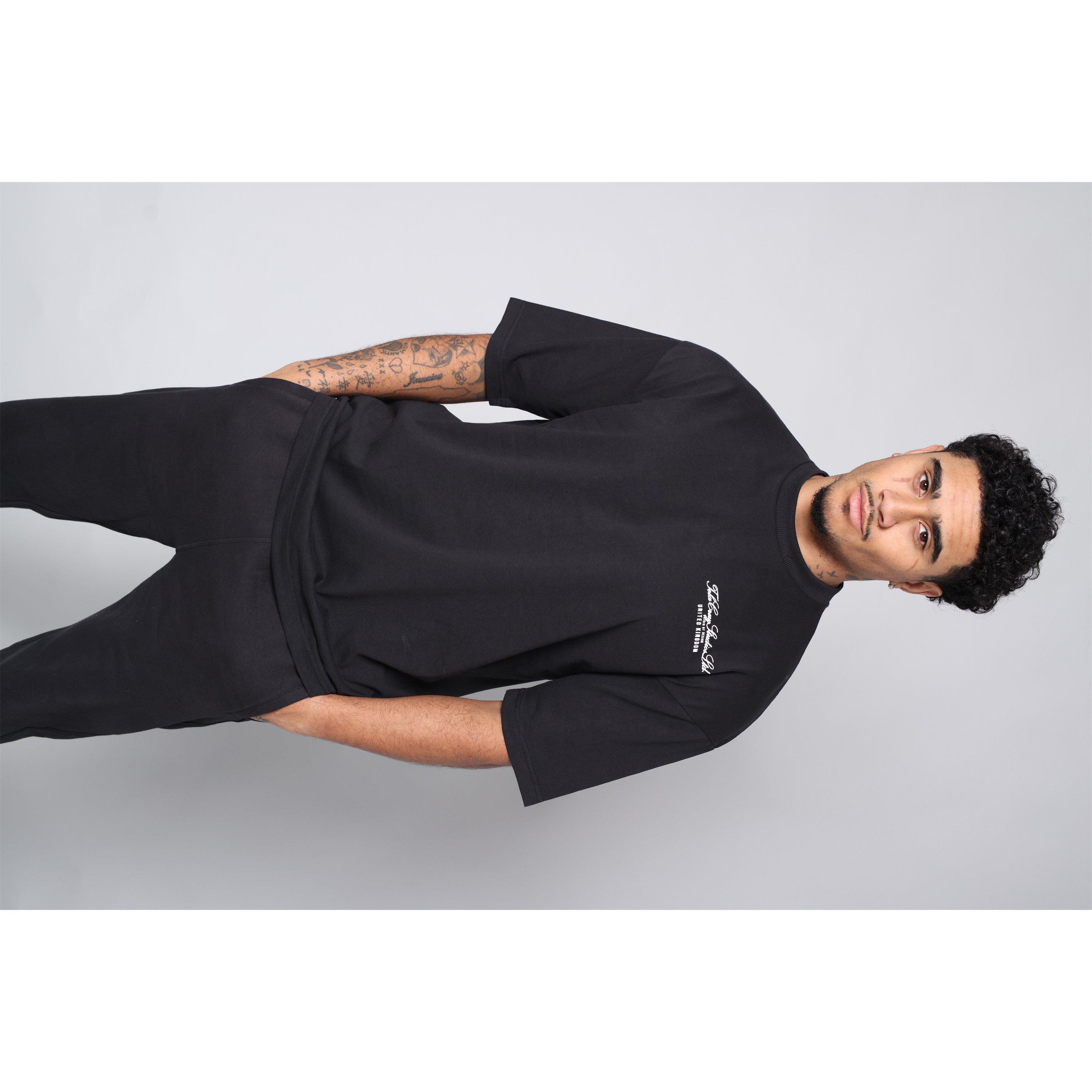 Black - Tela Cruz - Men's Studio Tee Oversized T-Shirt - 4