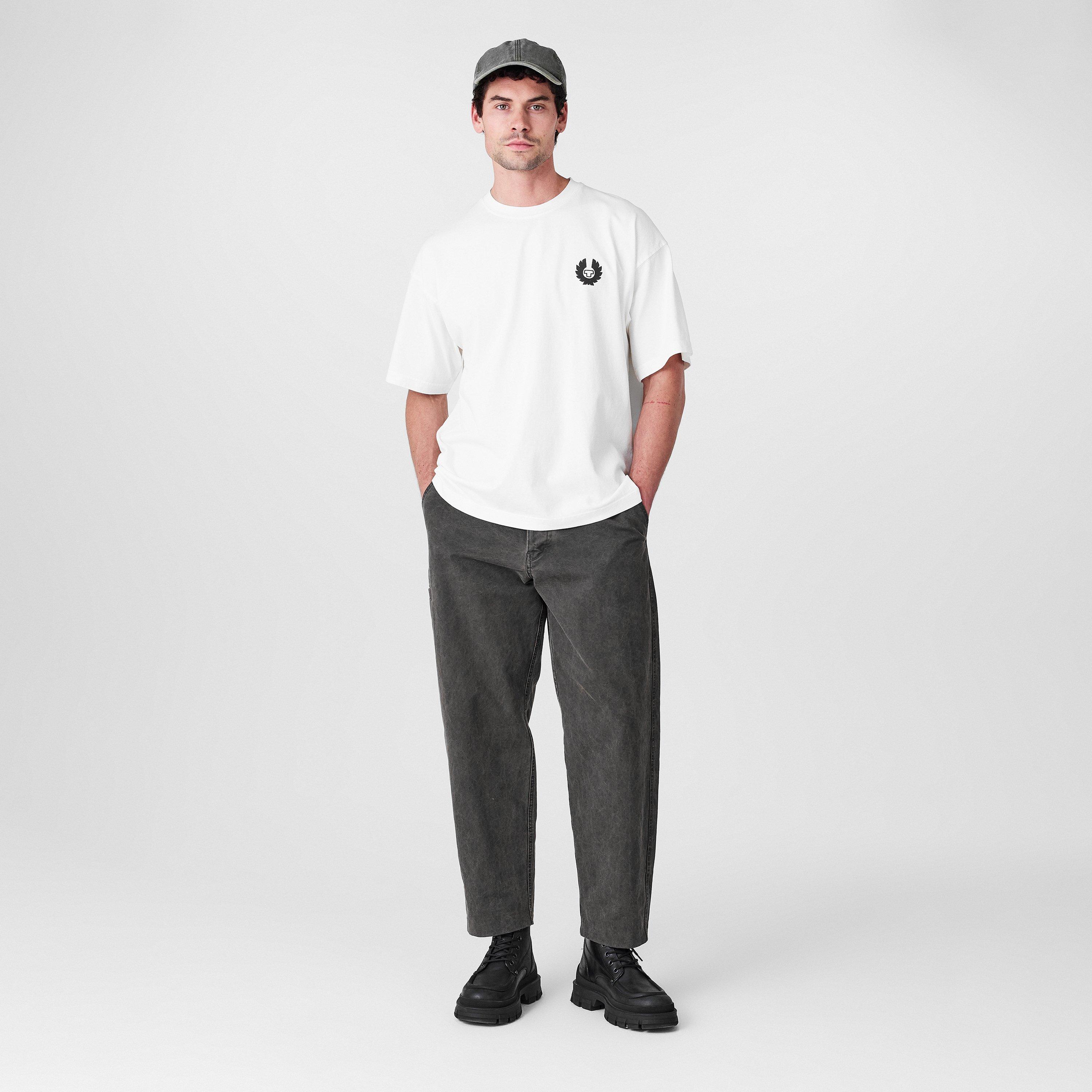 White - Belstaff - Men's Drop-Shoulder Oversized T-Shirt - 6