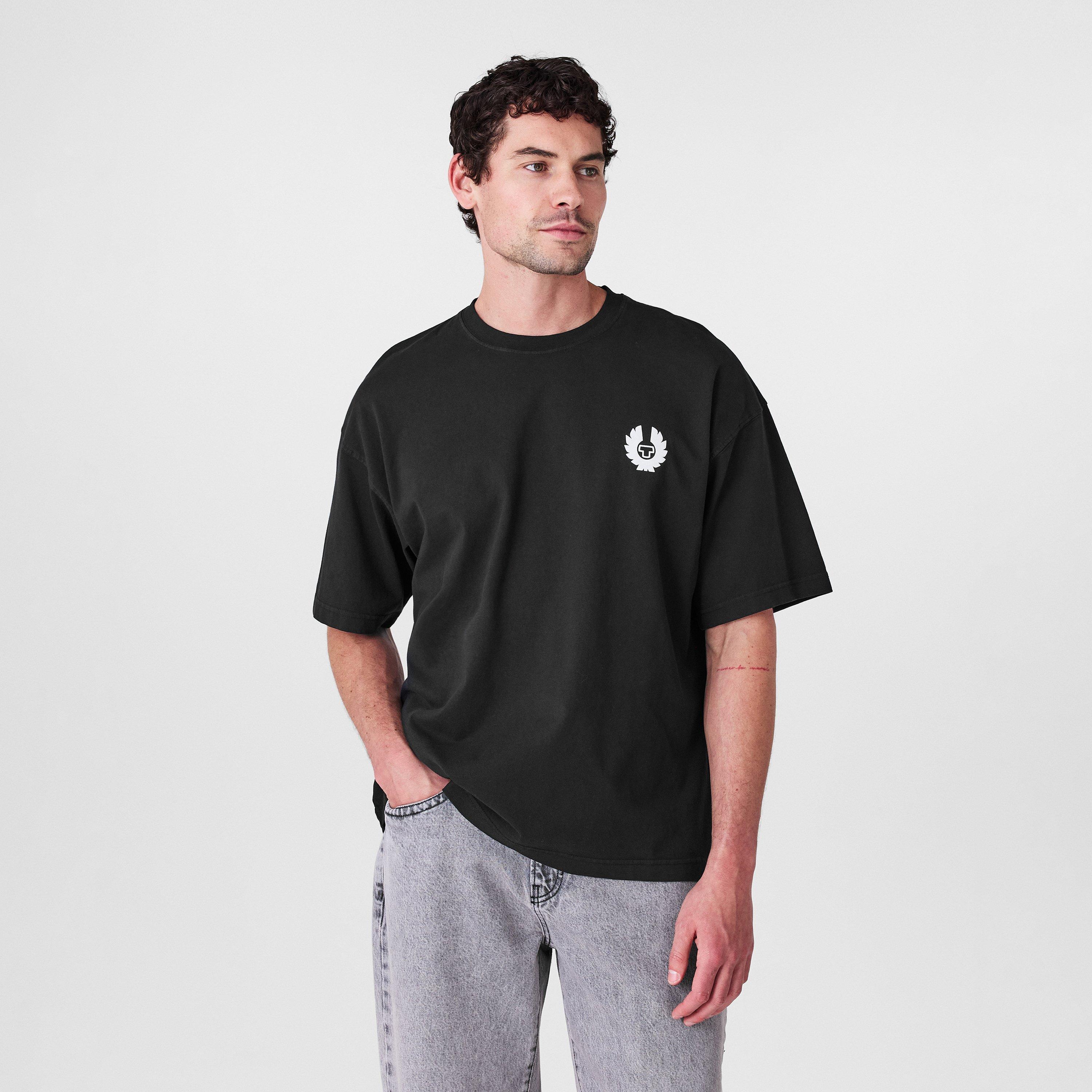 Black - Belstaff - Men's Drop-Shoulder Oversized T-Shirt - 3