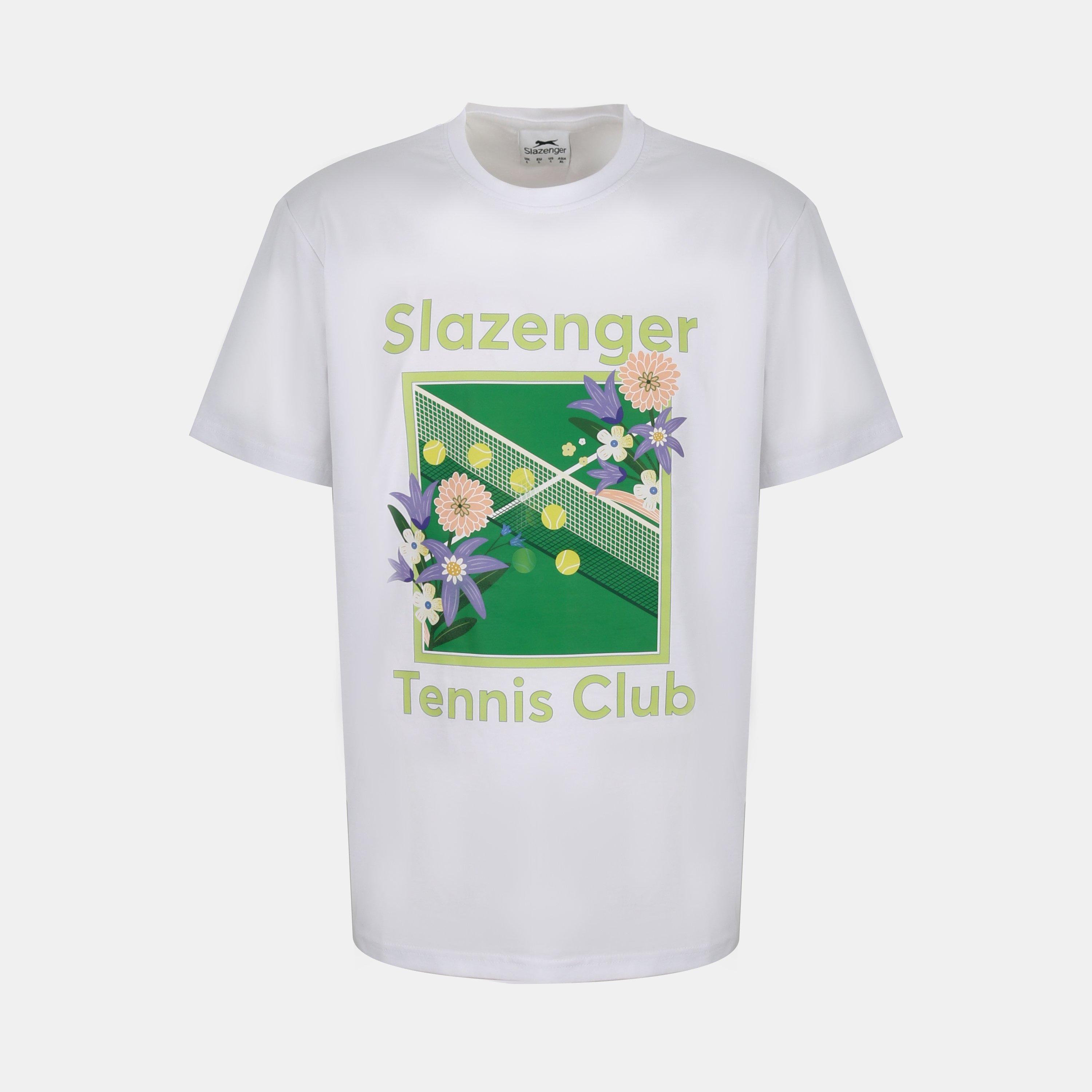 Slazenger Men's Slaz Tennis Club Regular Fit T-Shirt - White - M