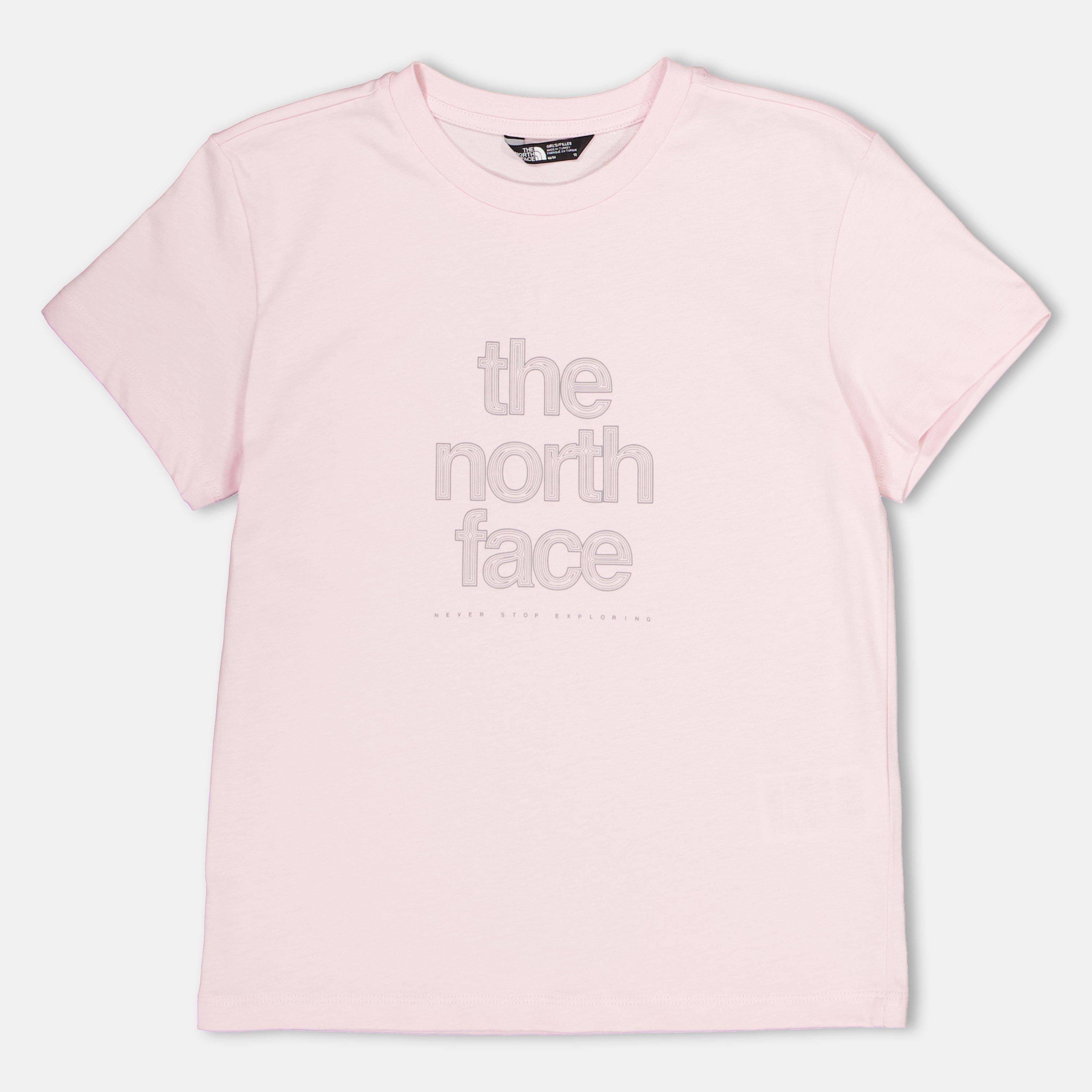 The North Face Girls Kids' Reflective Logo Regular Fit T-Shirt - Blossom Bp6 - L