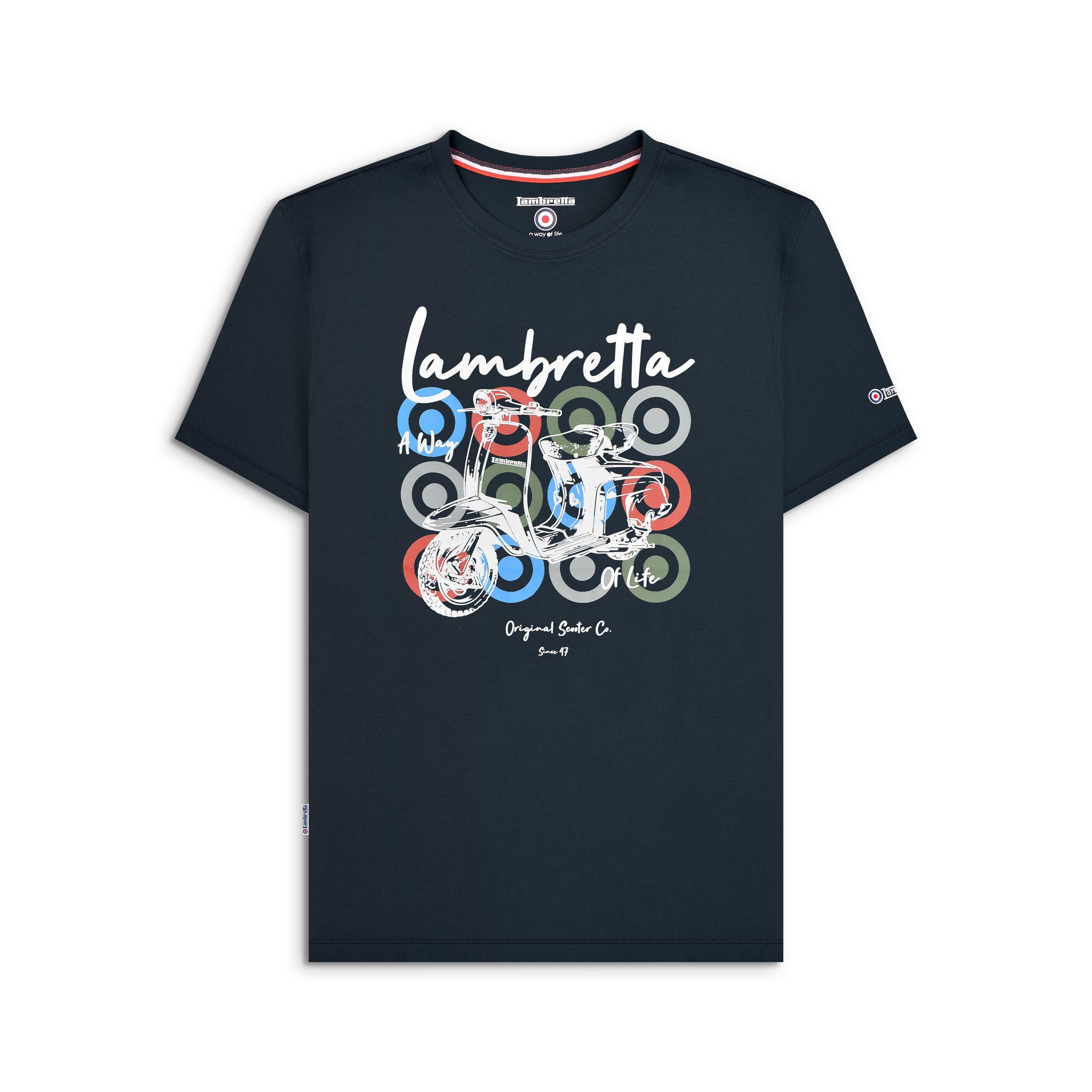 Navy - Lambretta - Men's Scooter Brand Regular Fit T-Shirt - 1