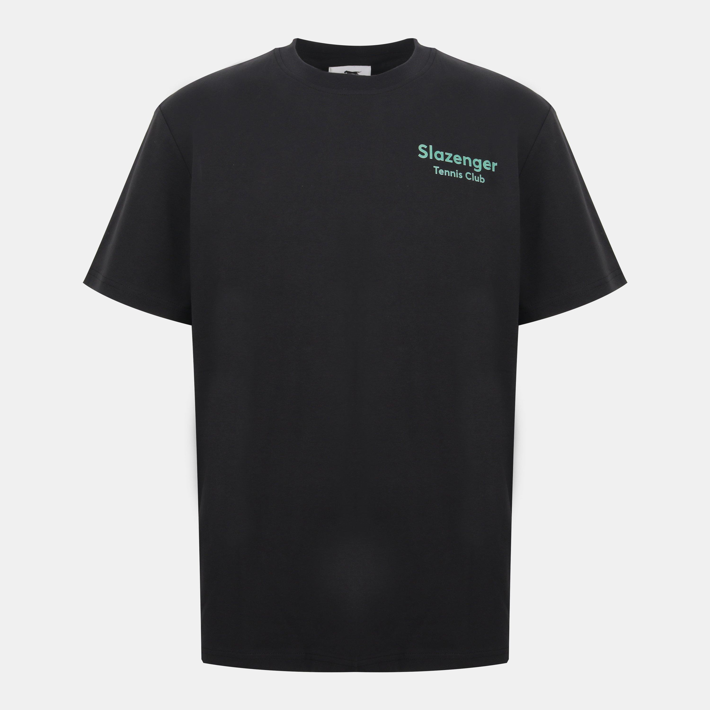 Schwarz - Slazenger - Men's Slaz Tennis Club Regular Fit T-Shirt - 1