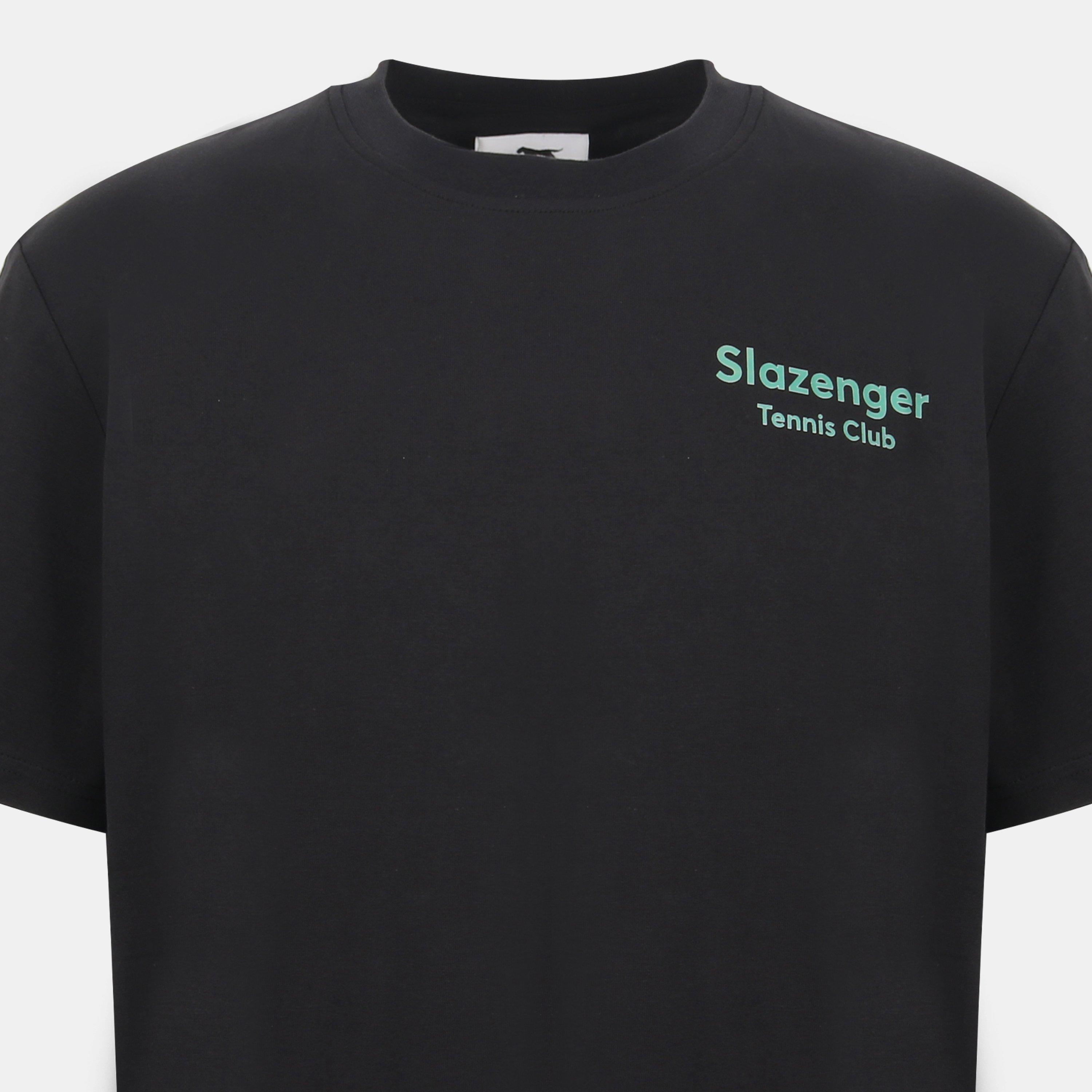 Schwarz - Slazenger - Slaz Tennis Club Regular Fit T-Shirt - 3
