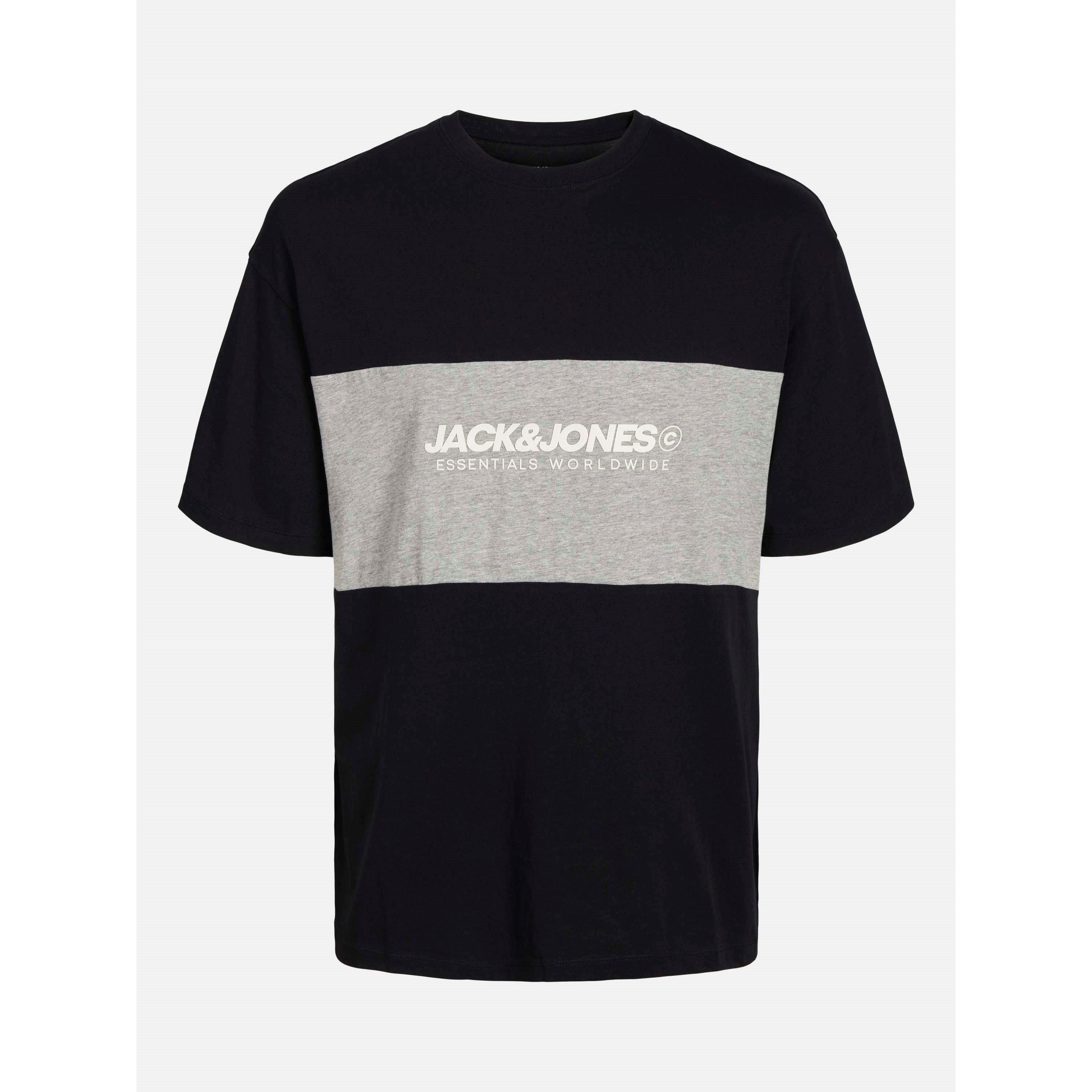 Black - Jack and Jones - Men's Blocking Short Sleeve O-Neck T-Shirt - 1