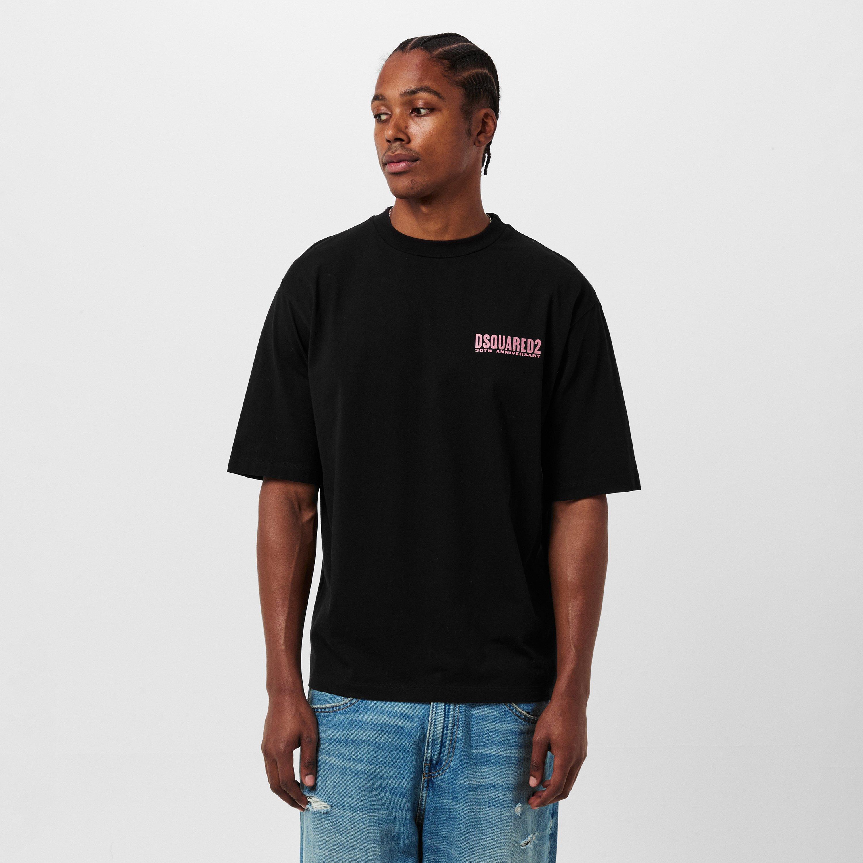 Black - DSquared2 - Men's DSQ Loose Fit Oversized T-Shirt - 3