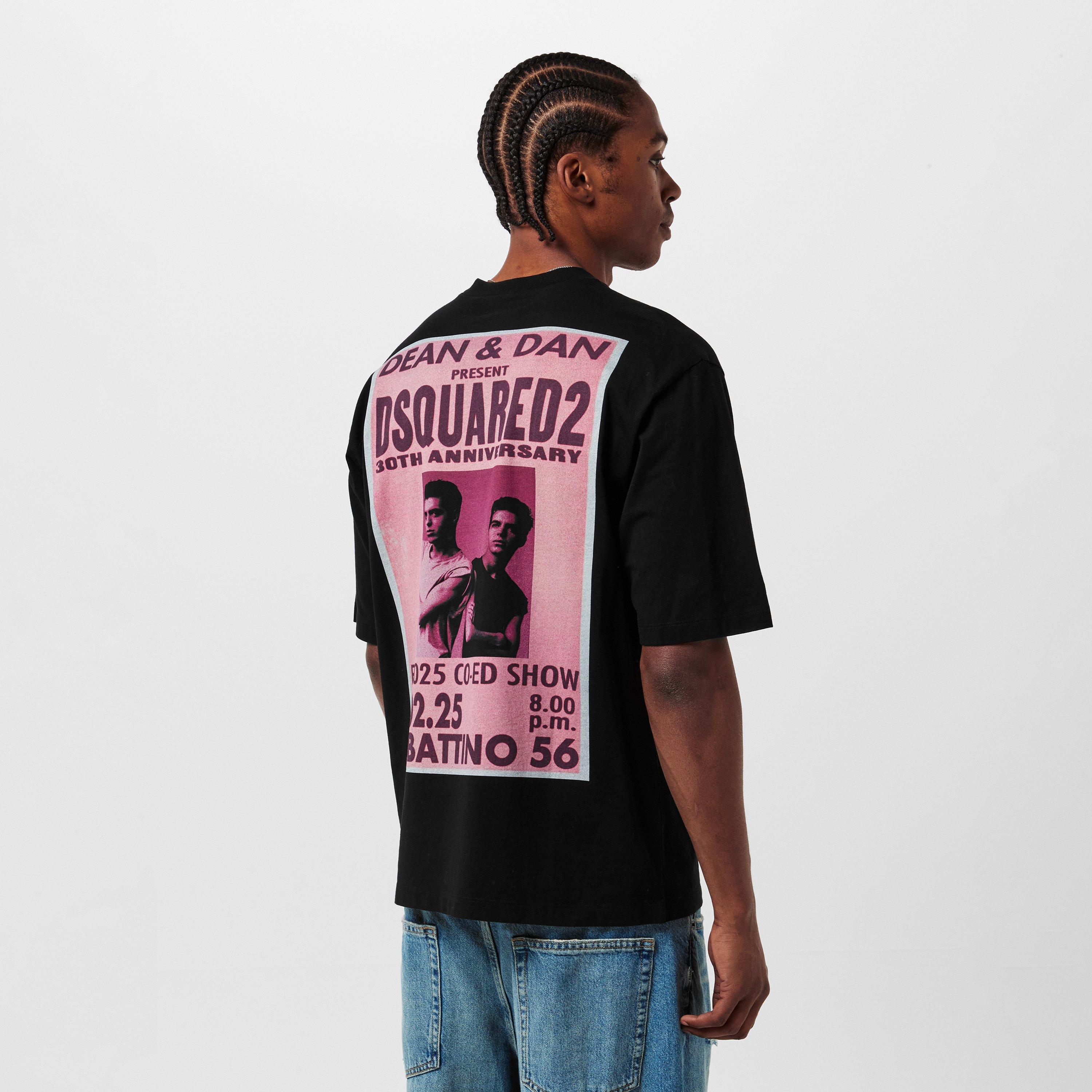 Black - DSquared2 - Men's DSQ Loose Fit Oversized T-Shirt - 4