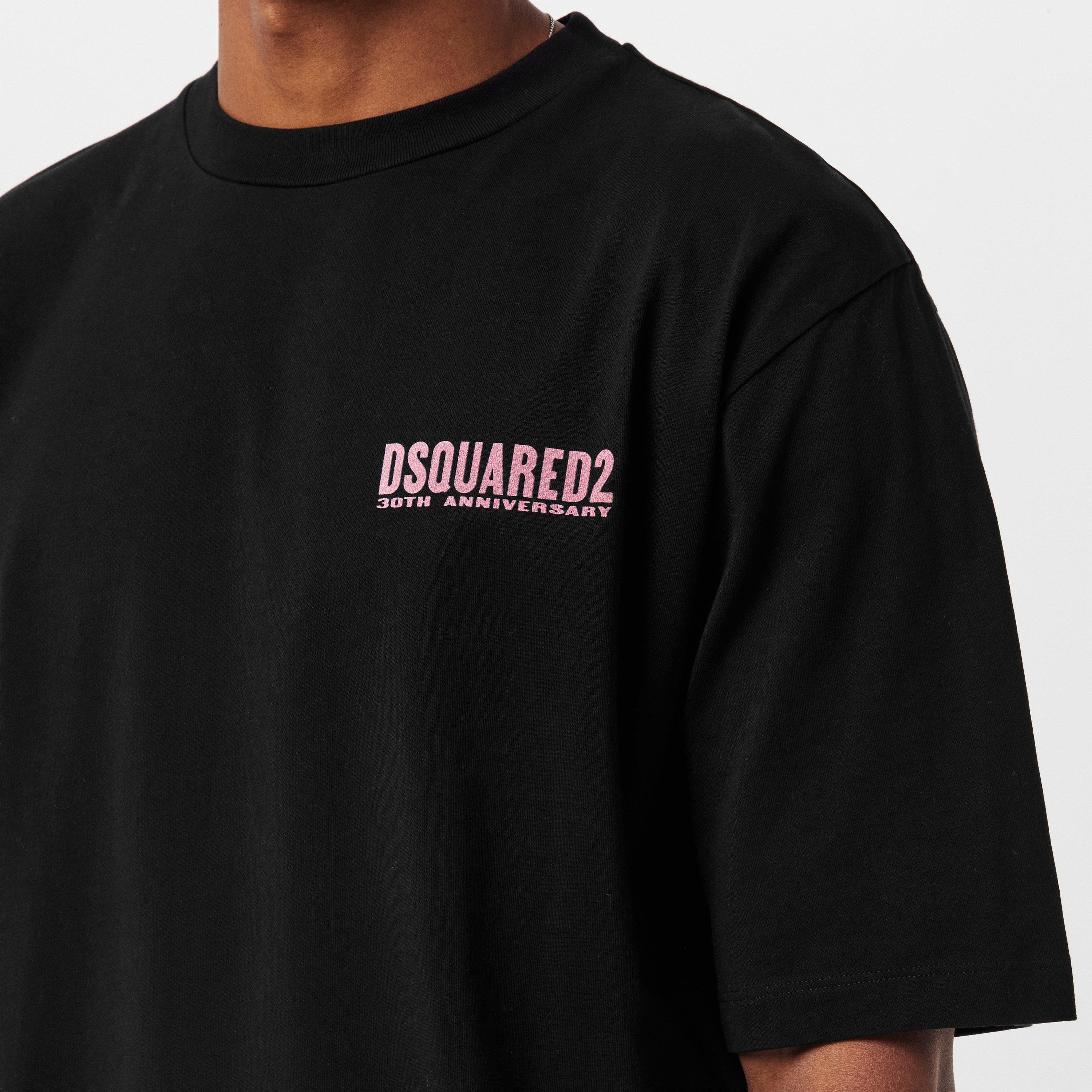 Black - DSquared2 - Men's DSQ Loose Fit Oversized T-Shirt - 5