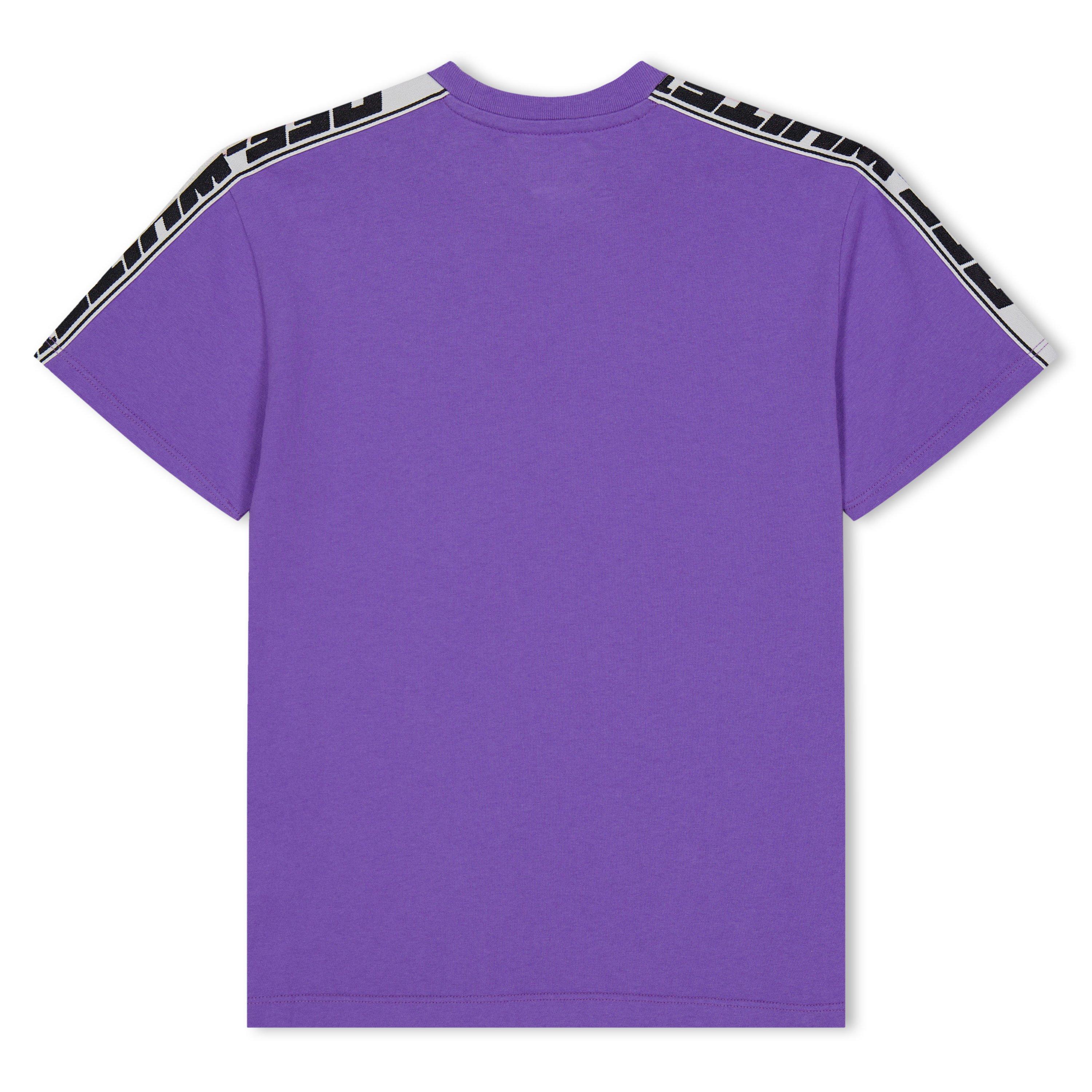 Purple/Blk - Off White - Kids Logo Tape T-Shirt, Logo Tape Design - 2