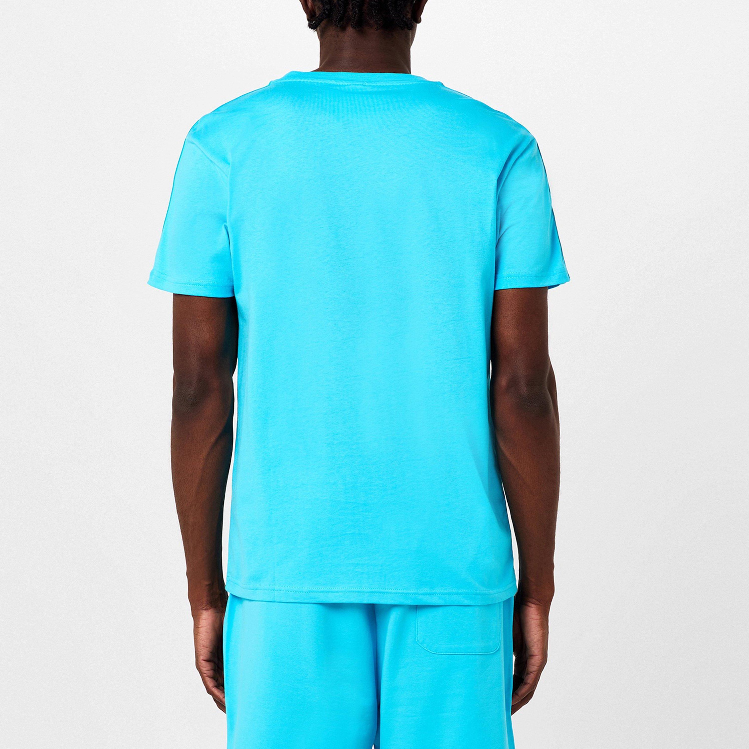 Light Blue - Moschino - Men's Tape Logo Regular Fit T-Shirt - 4