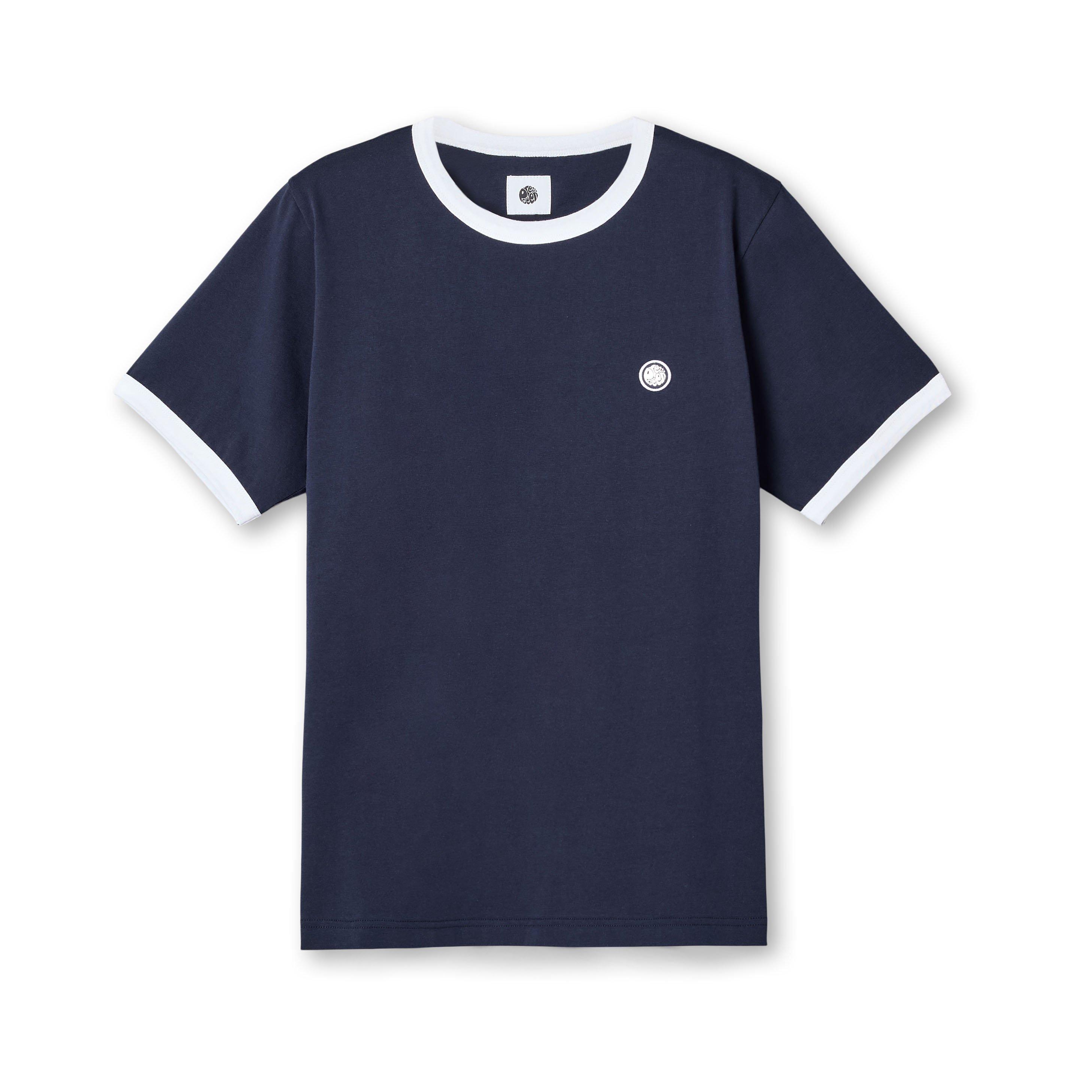 Pretty Green Men's Eclipse Ringer Regular Fit T-Shirt - Navy - Small