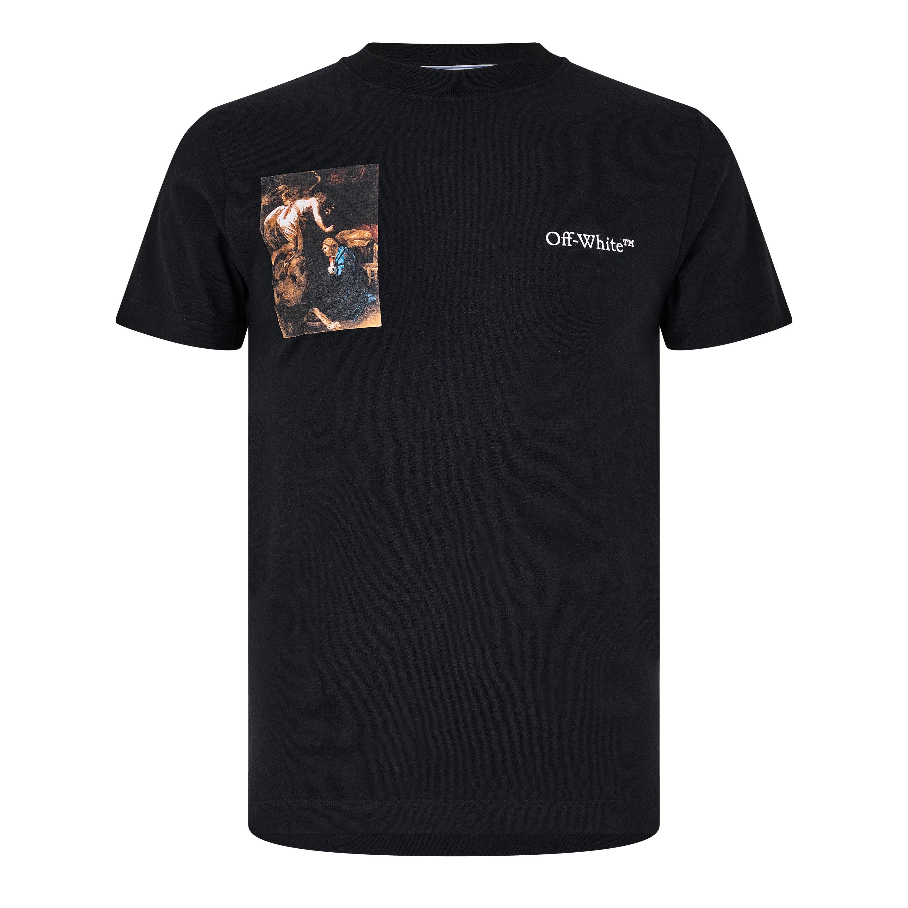 Black/White - Off White - Men's Caavaggio Angel Slim Fit T-Shirt - 5