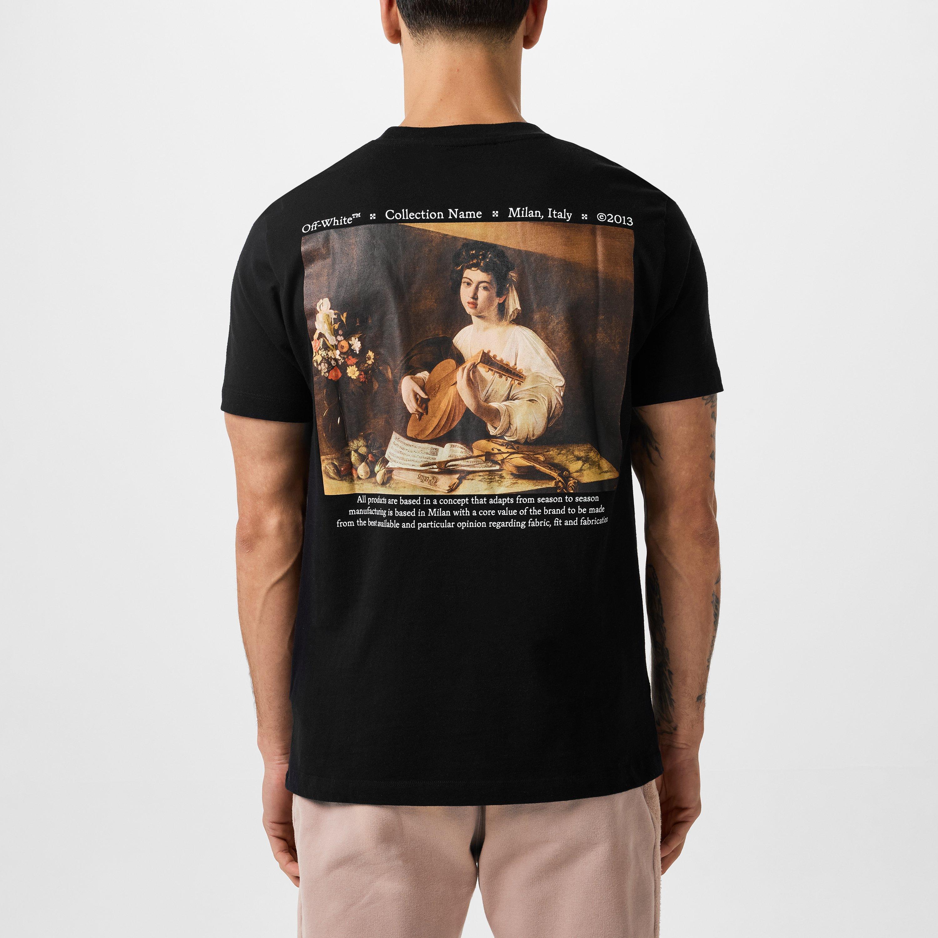 Black/White - Off White - Men's Caavaggio Angel Slim Fit T-Shirt - 3