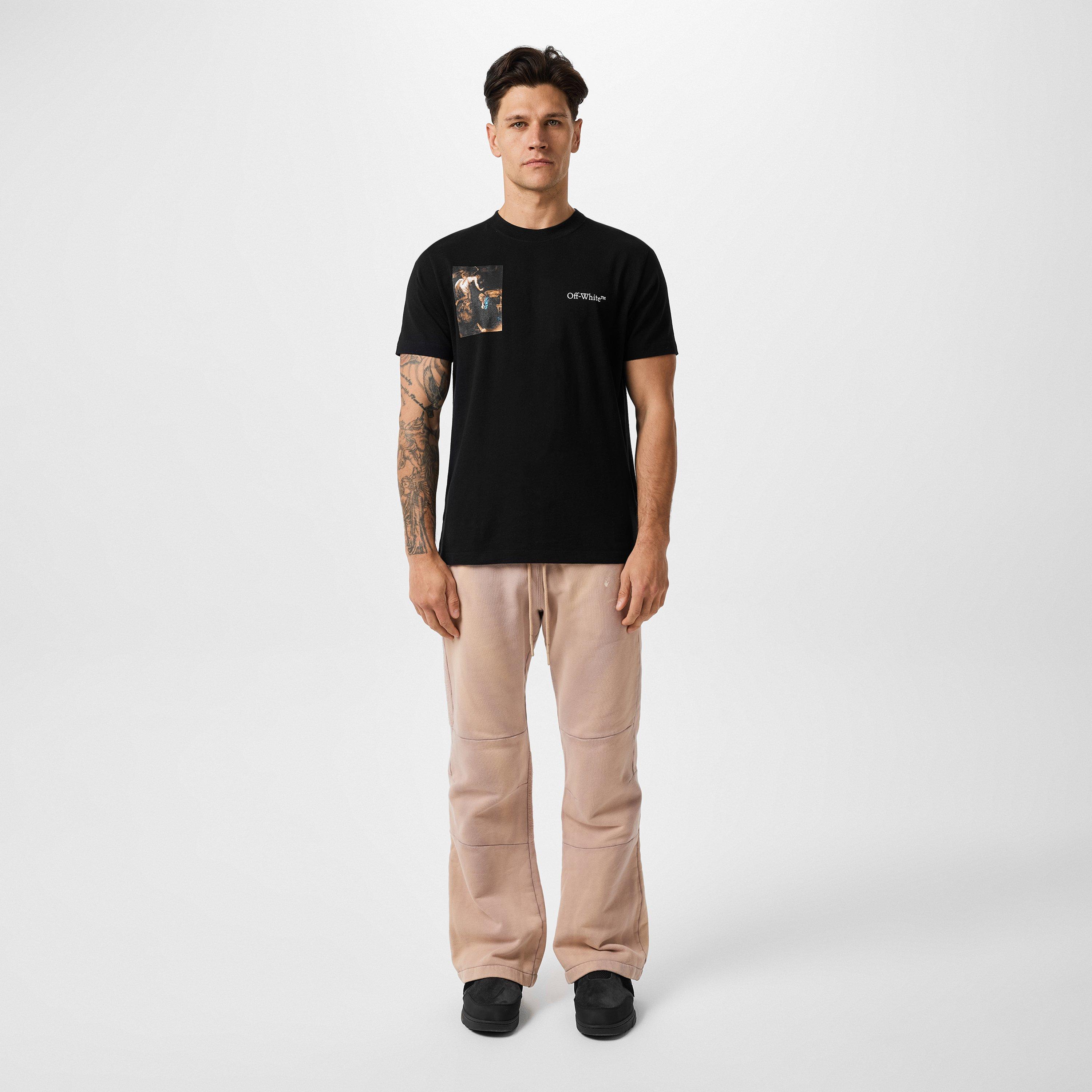 Black/White - Off White - Men's Caavaggio Angel Slim Fit T-Shirt - 4