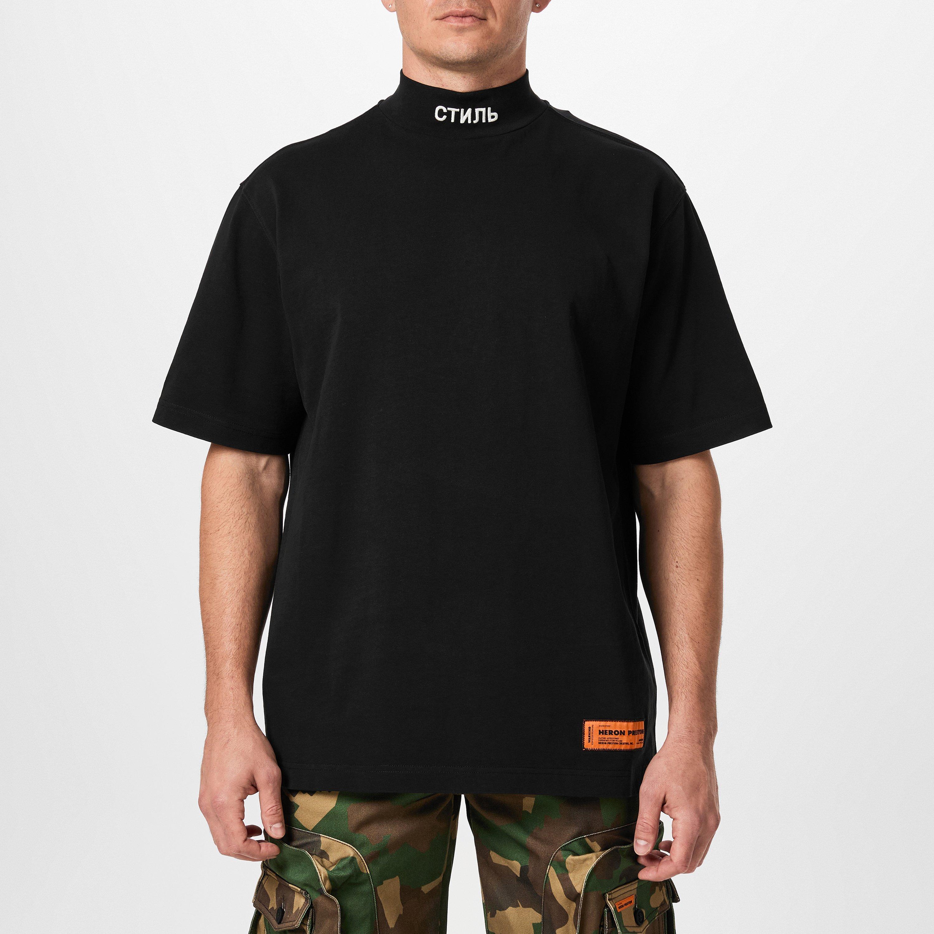 Heron Preston CTMNB 刺繍 タートルネック Tシャツ 関＊送込 ☆HERON PRESTON☆ ロゴ刺繍入りタートルネック 送関込 (Heron