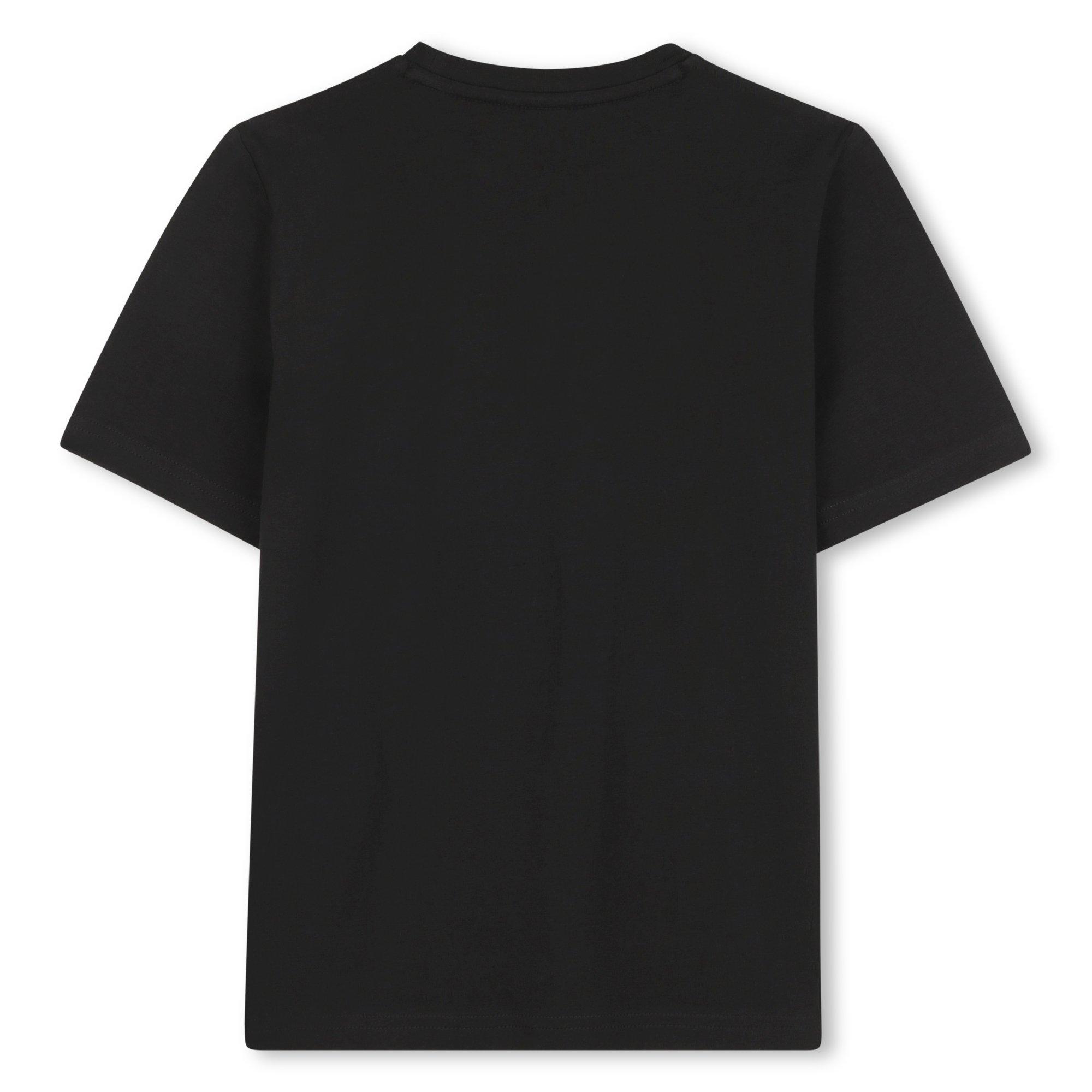 Black - Boss - Kids Print Regular Fit T-Shirt - 2