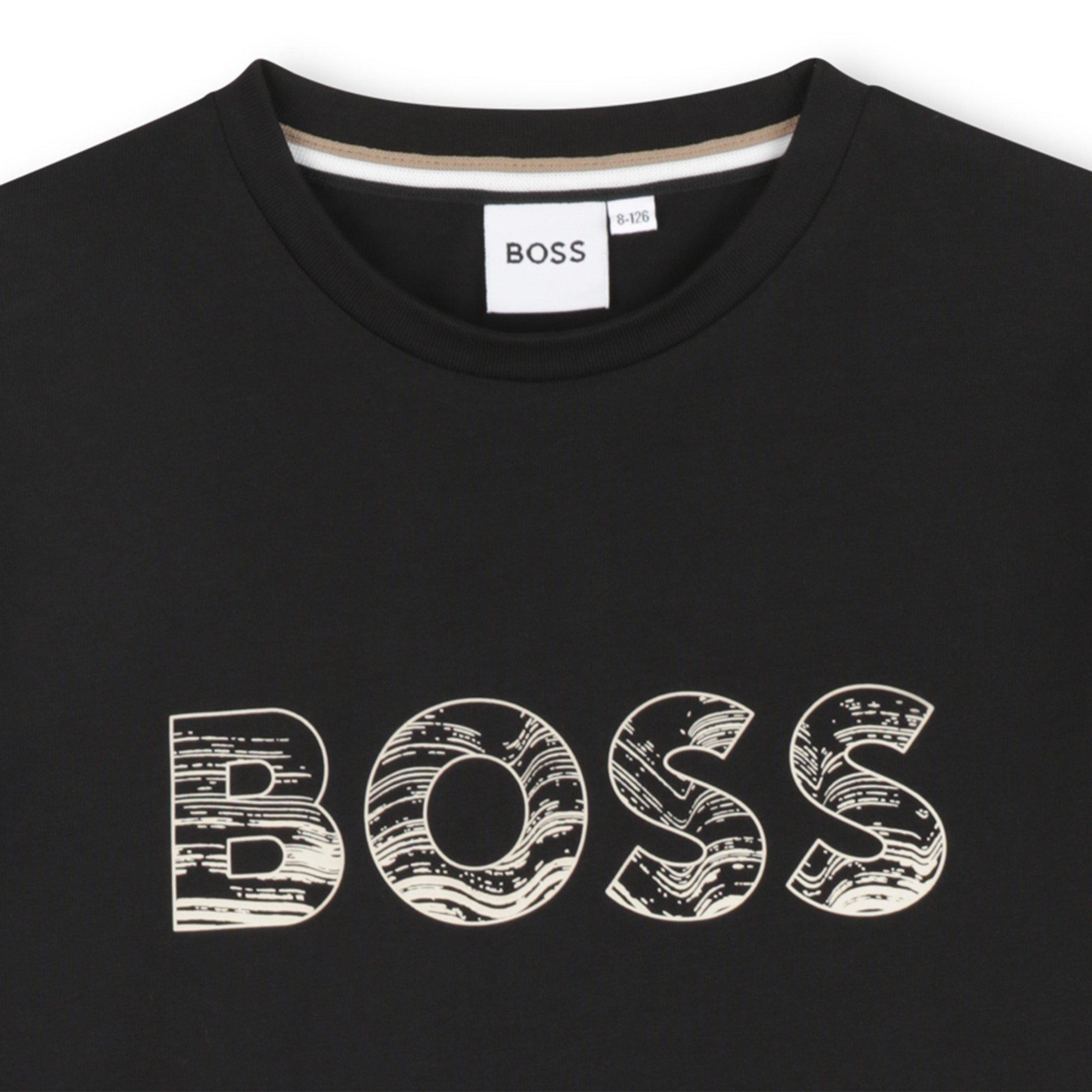 Black - Boss - Kids Print Regular Fit T-Shirt - 3