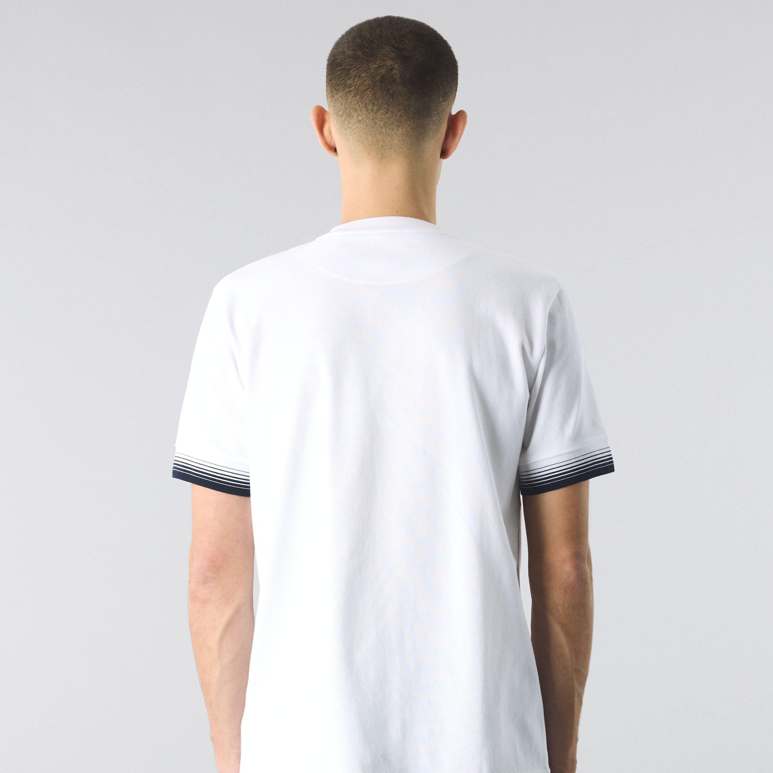 White - Pretty Green - Men's Gradient Grandad Regular Fit T-Shirt - 3