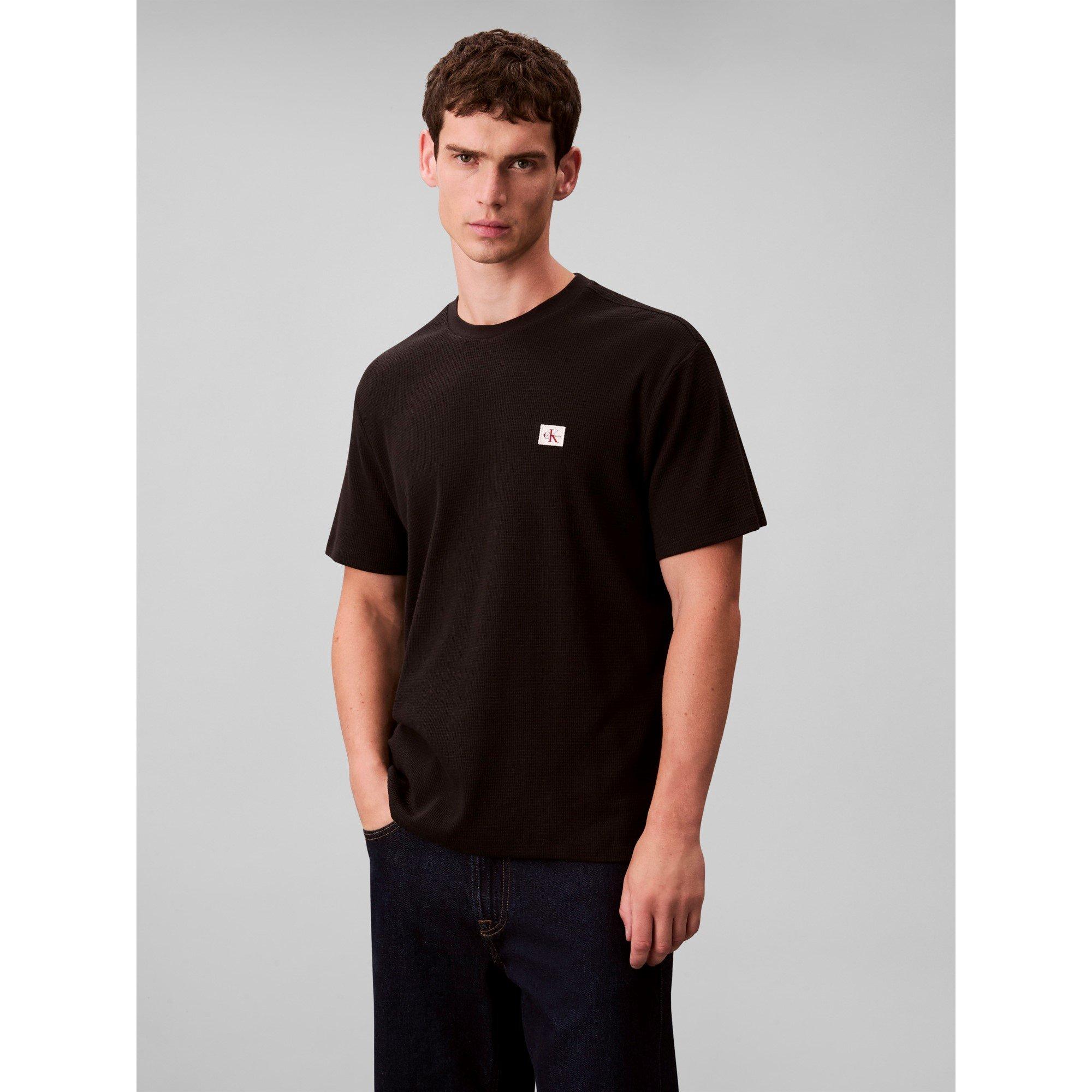Schwarz - Calvin Klein Jeans - Men's Regular Fit Waffle T-Shirt - 1