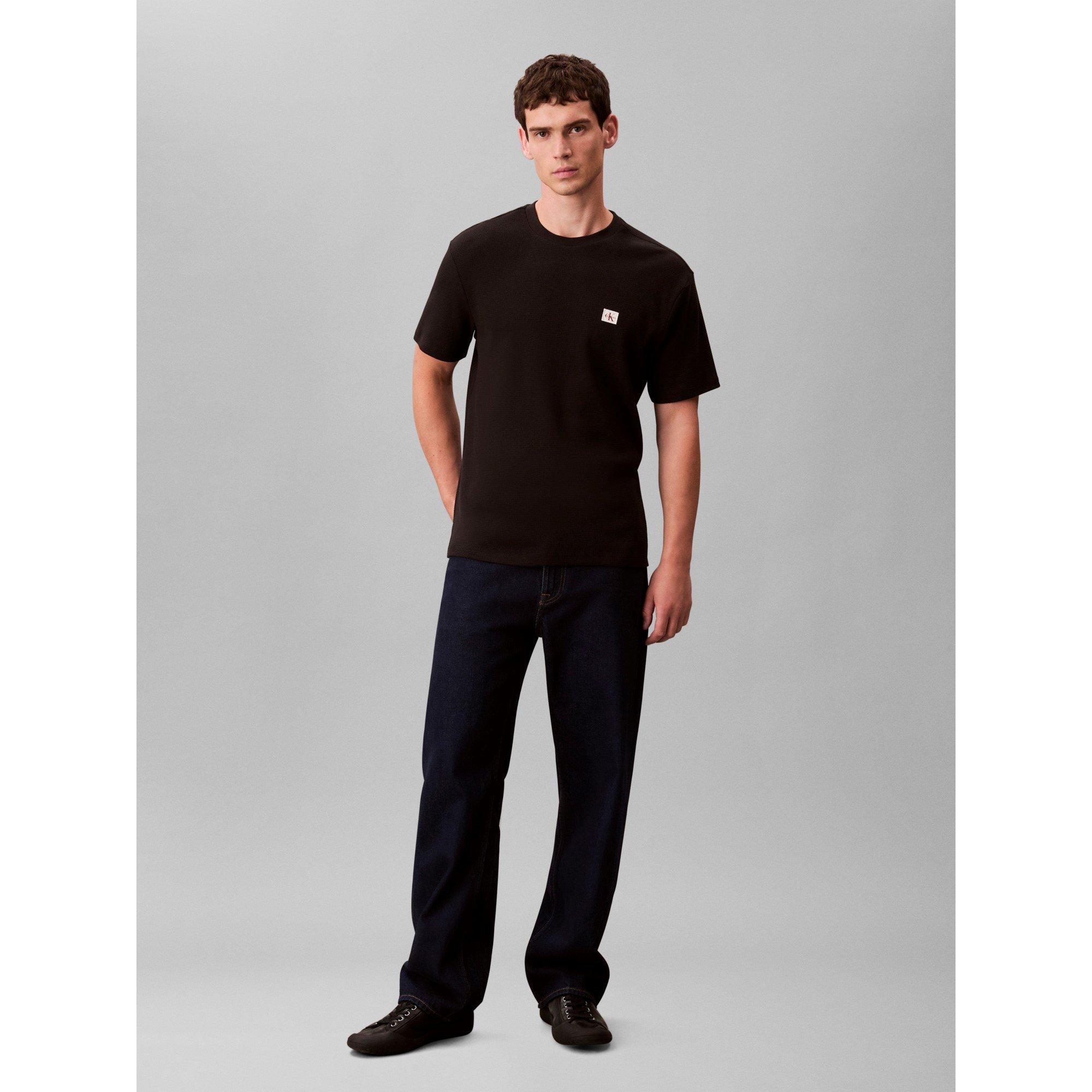 Black - Calvin Klein Jeans - Men's Regular Fit Waffle T-Shirt - 2