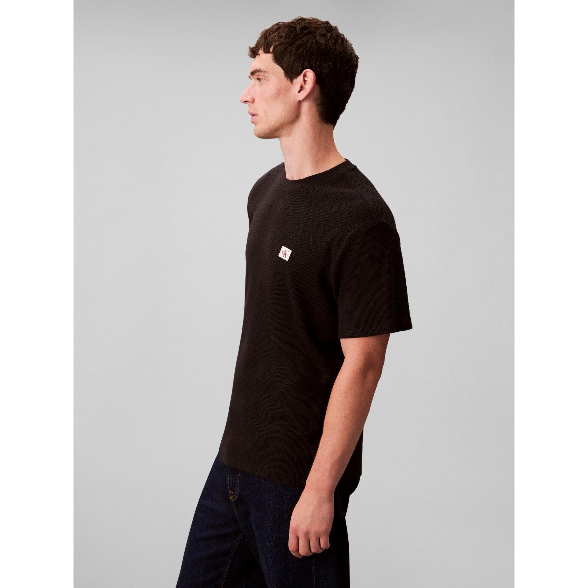 Black - Calvin Klein Jeans - Men's Regular Fit Waffle T-Shirt - 3