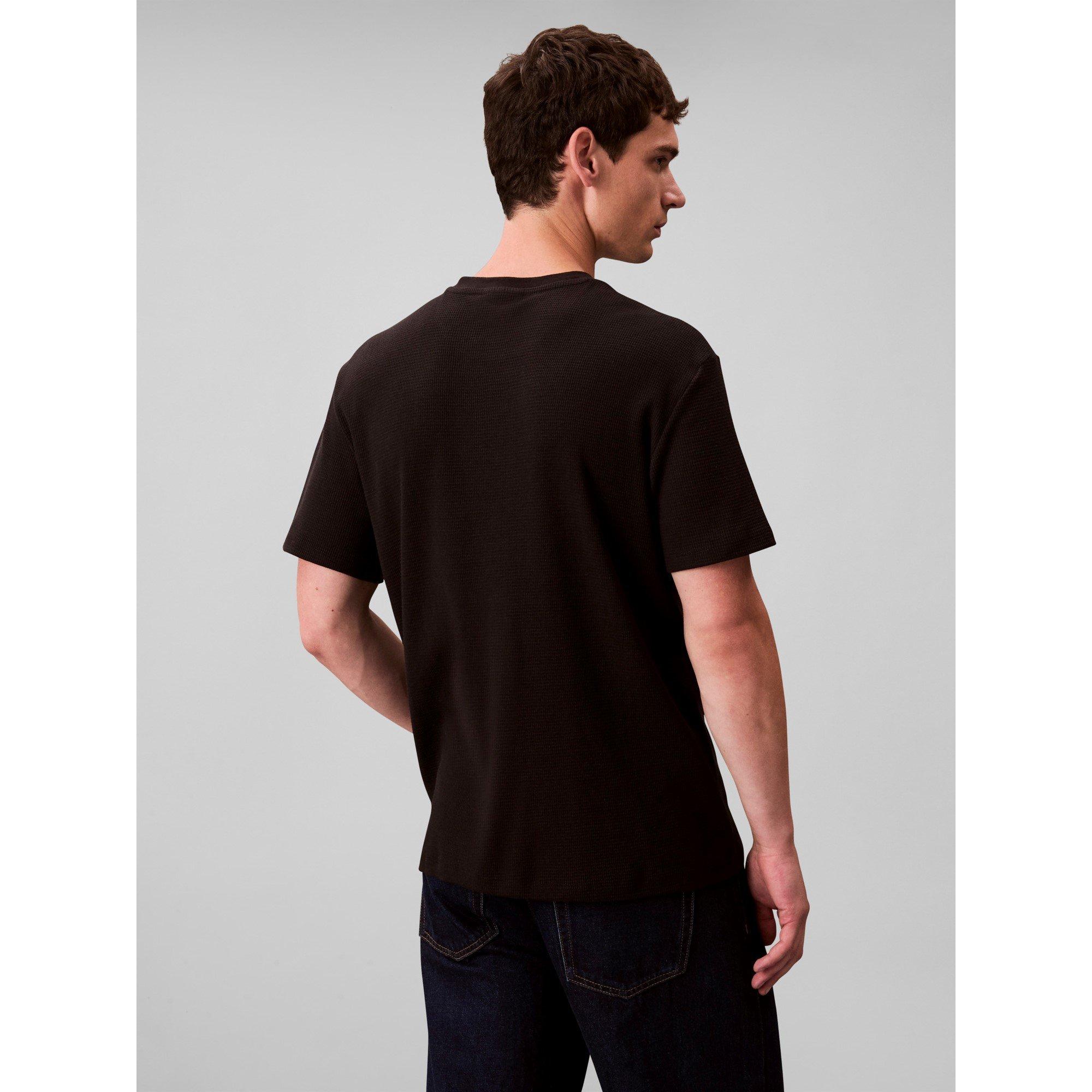Black - Calvin Klein Jeans - Men's Regular Fit Waffle T-Shirt - 5