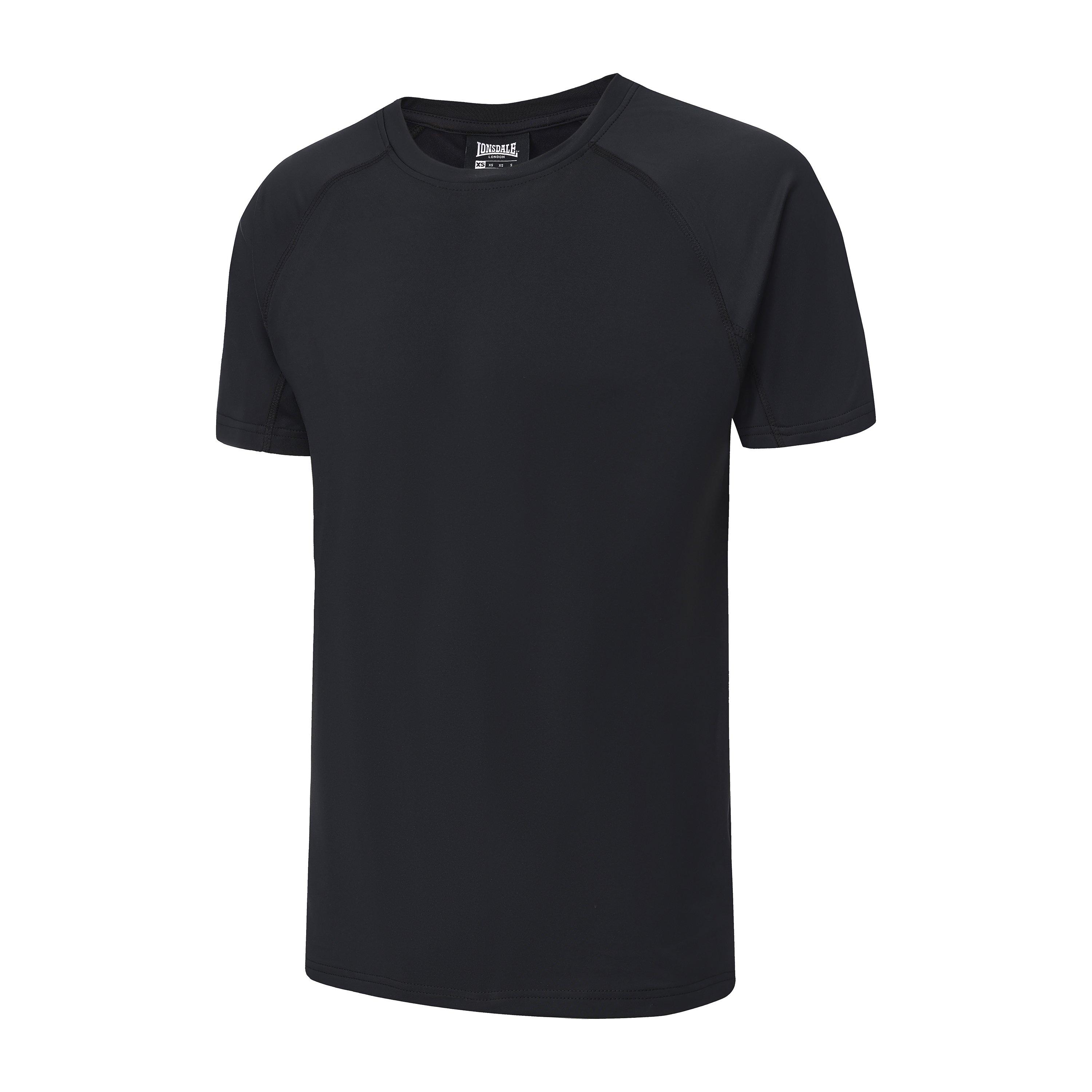 Black - Lonsdale - Round Neckline T-Shirts Mens - 2