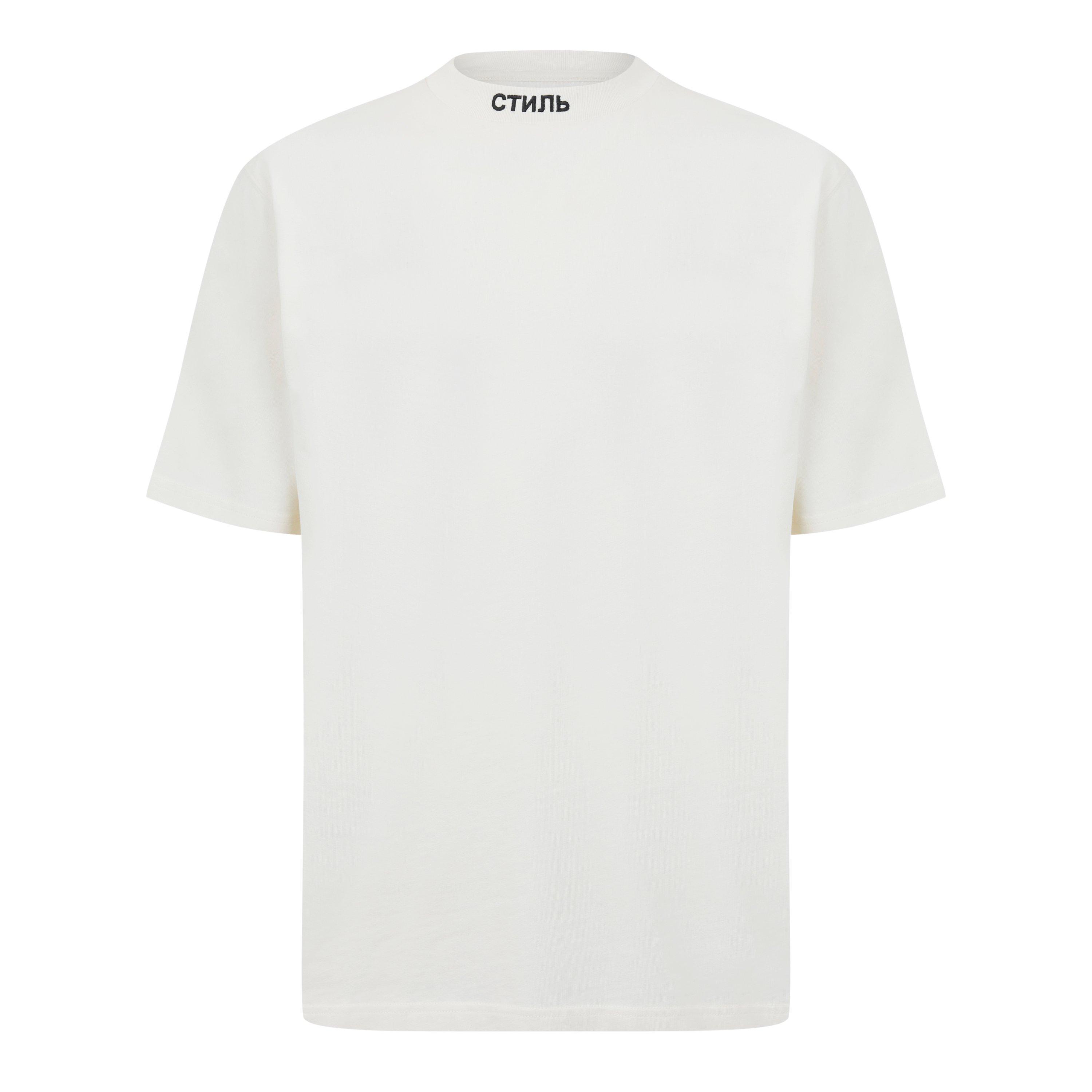 White/Black - Heron Preston - Embroidered Logo Short Sleeve T-Shirt - 5