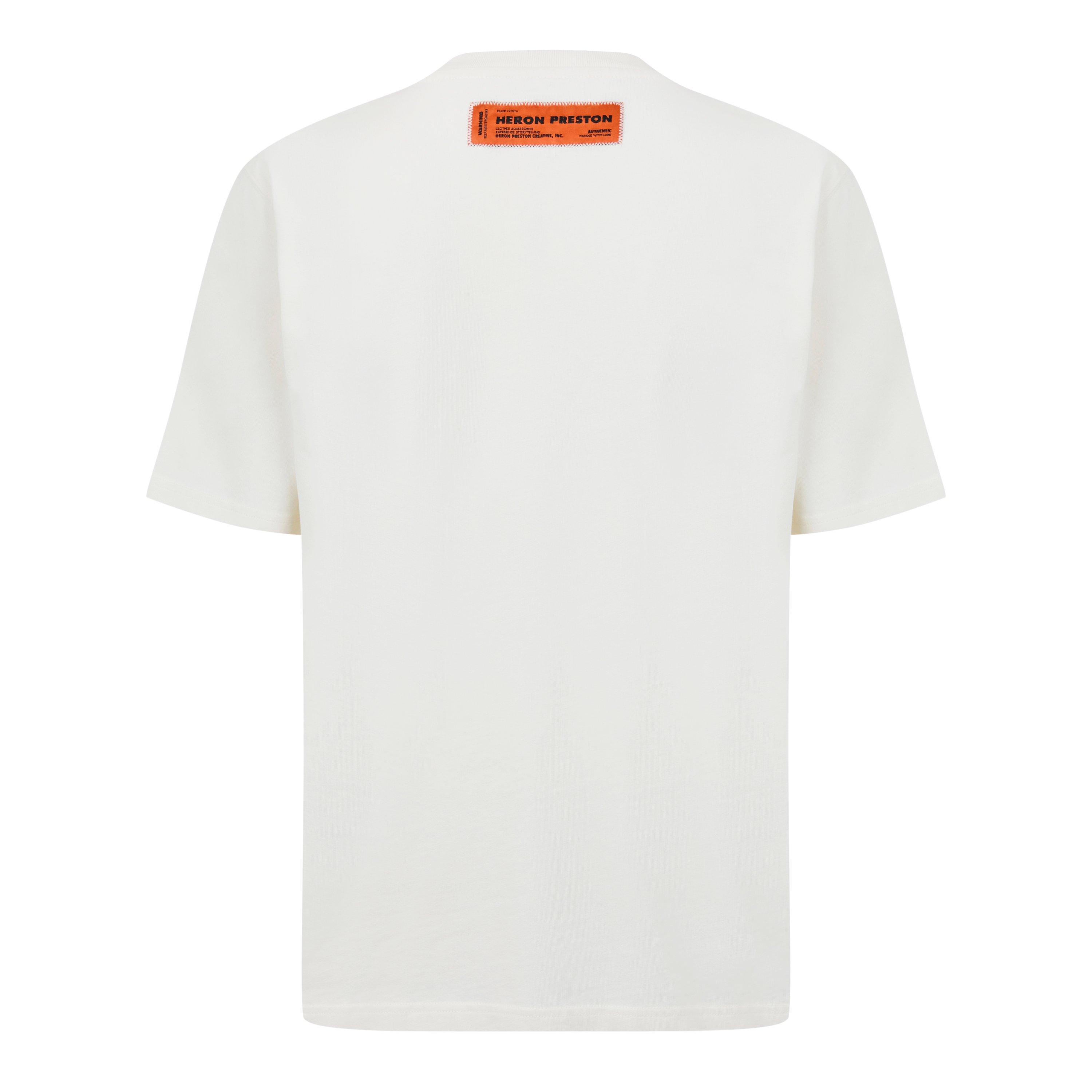 White/Black - Heron Preston - Embroidered Logo Short Sleeve T-Shirt - 6