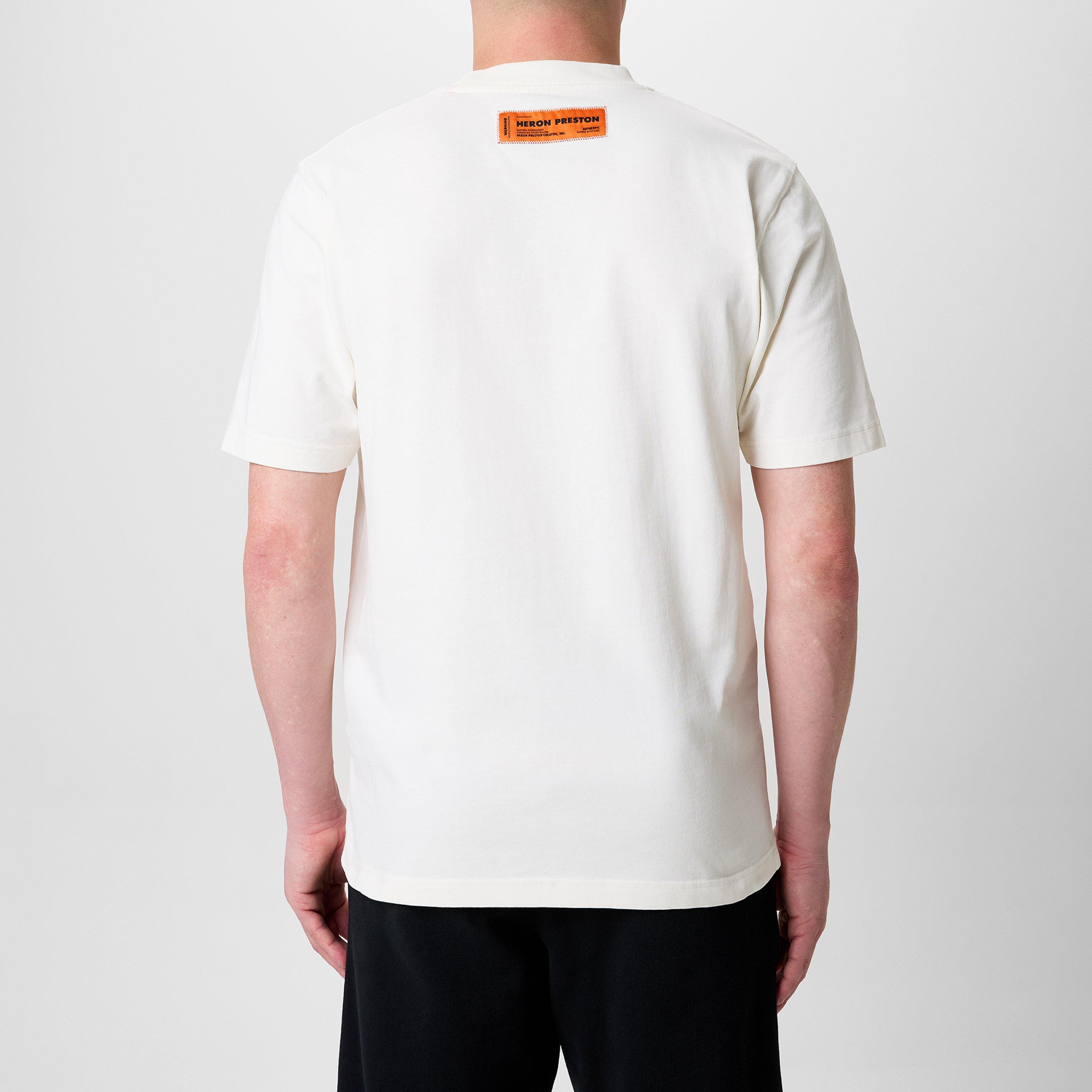 White/Black - Heron Preston - Embroidered Logo Short Sleeve T-Shirt - 3