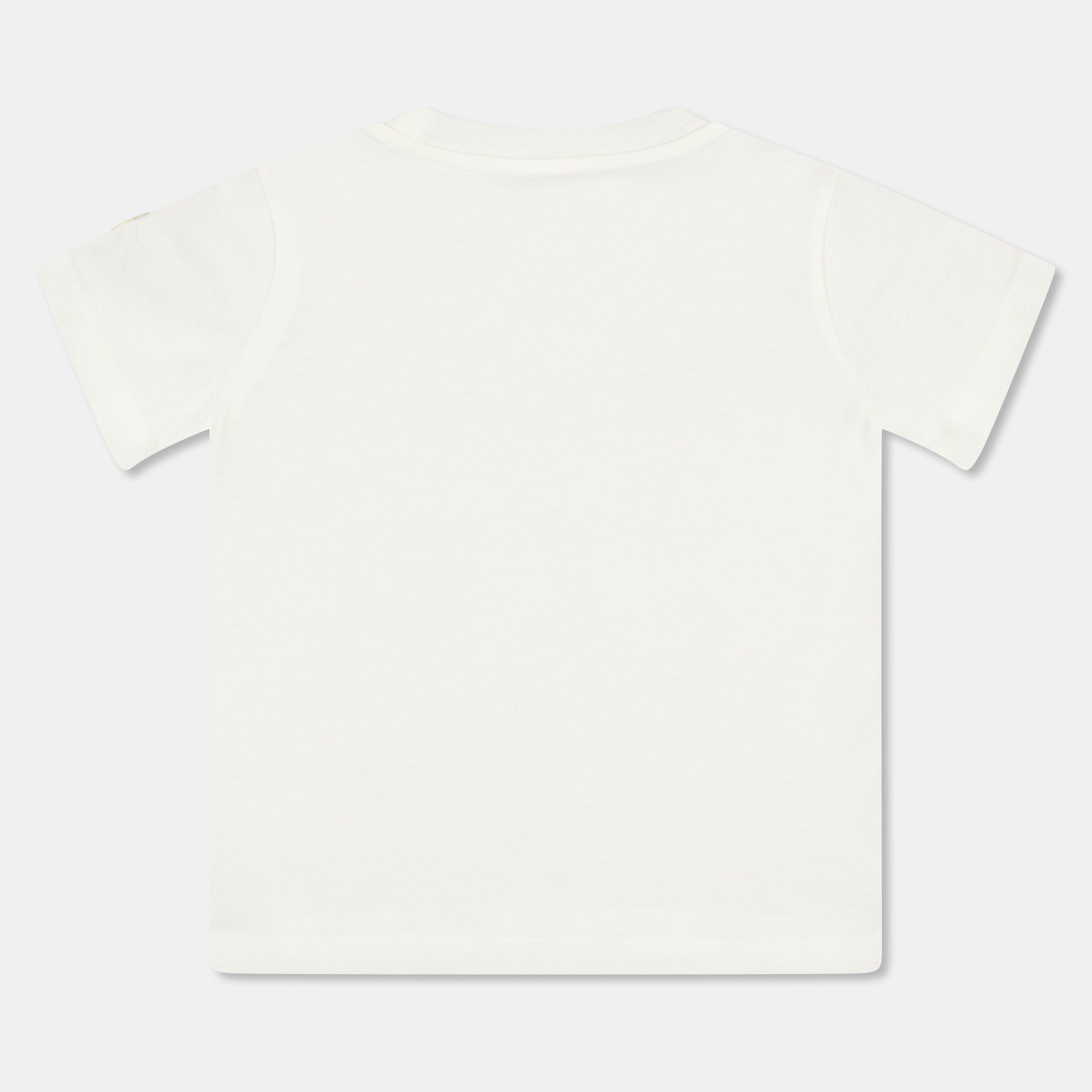 White 034 - Moncler - Kids' All Over Logo Regular Fit T-Shirt - 2