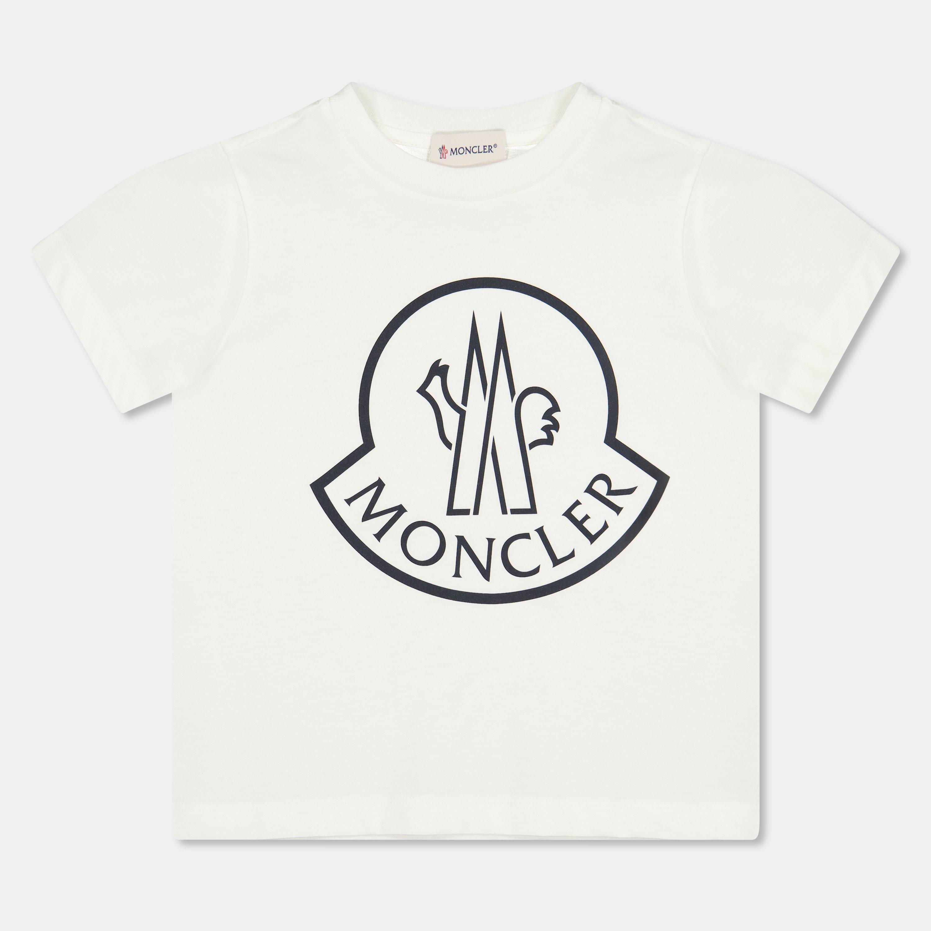 Moncler Kids' Logo T-Shirt - White 034 - Size 8Y